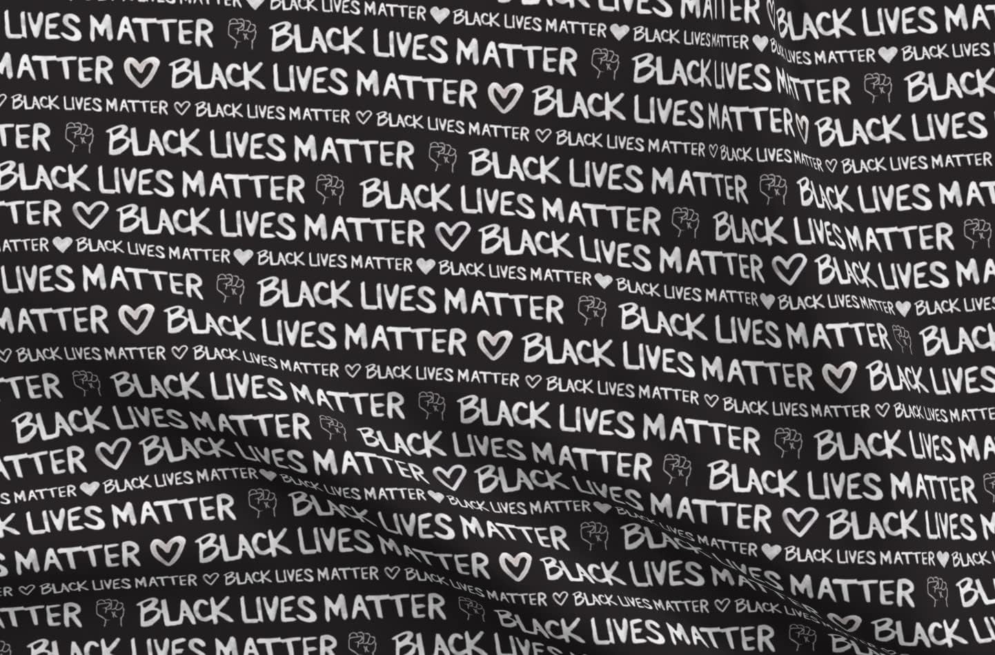 Spoonflower Fabric - Black Lives Matter Watercolor Monochrome Printed on Upholstery Velvet Fabric Fat Quarter - Upholstery Home Decor Bottomweight Apparel