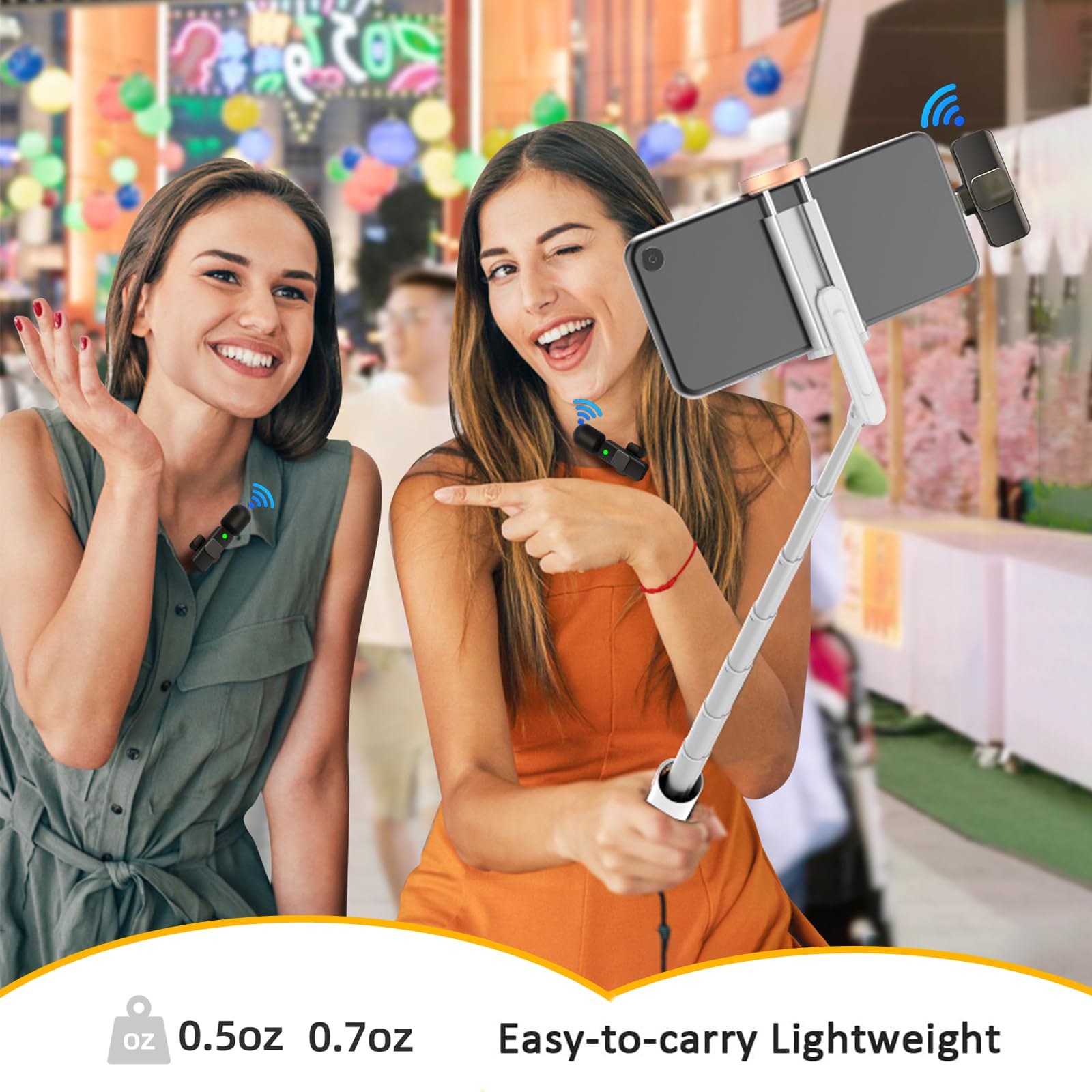 Lot de 2 microphones cravate sans fil 3 en 1, plug-play professionnel, réduction du bruit, micro à clip pour entretien, YouTube, TikTok, Vlog, mini microphone pour iPhone, équipement USB C