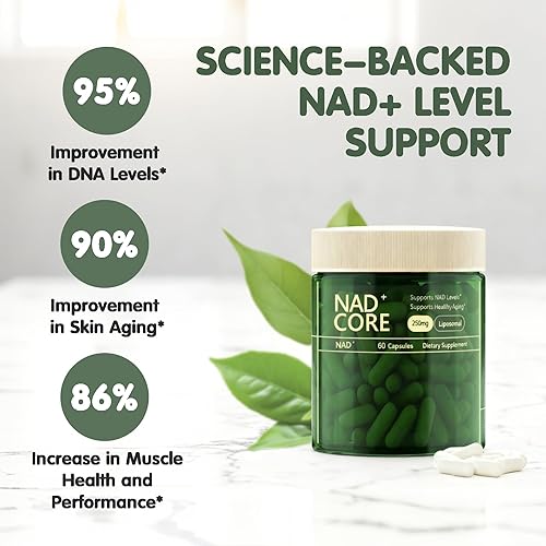 Miniatura 4 de NAD+ - Suplemento de ribósido de nicotinamida - Extra Fuerza NAD alternativa liposomal, apoya el envejecimiento saludable para mujeres y hombres, 60