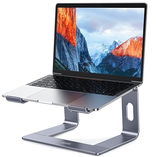 BESIGN LS03 Aluminum Laptop Stand, Ergonomic Detachable Computer Stand, Notebook Holder Compatible with MacBook Air Pro, Dell, HP, Lenovo More 10-15.6" Laptops, Space Gray - D-Space Gray