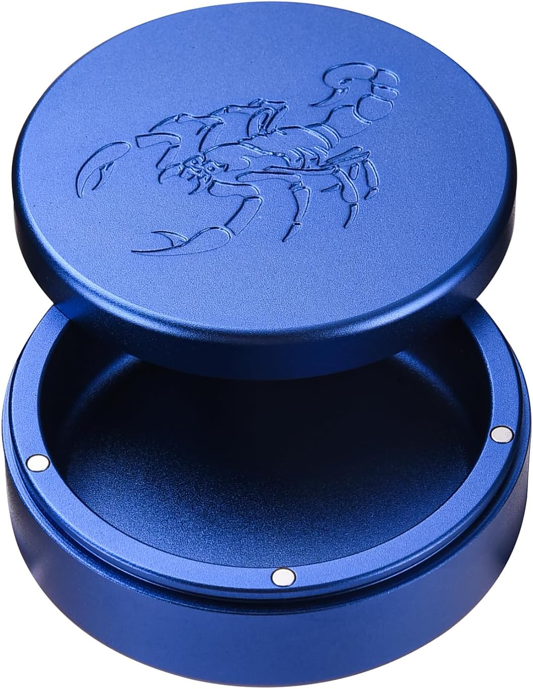 2.5inchBEIJIATE Magnetic Metal Can, Holder, Metal Container, Carved Tin with Magnetic Closure, Aluminum Container, Slim Pouch Can, zyn metal can,zyn container Storage Box (Gray)
