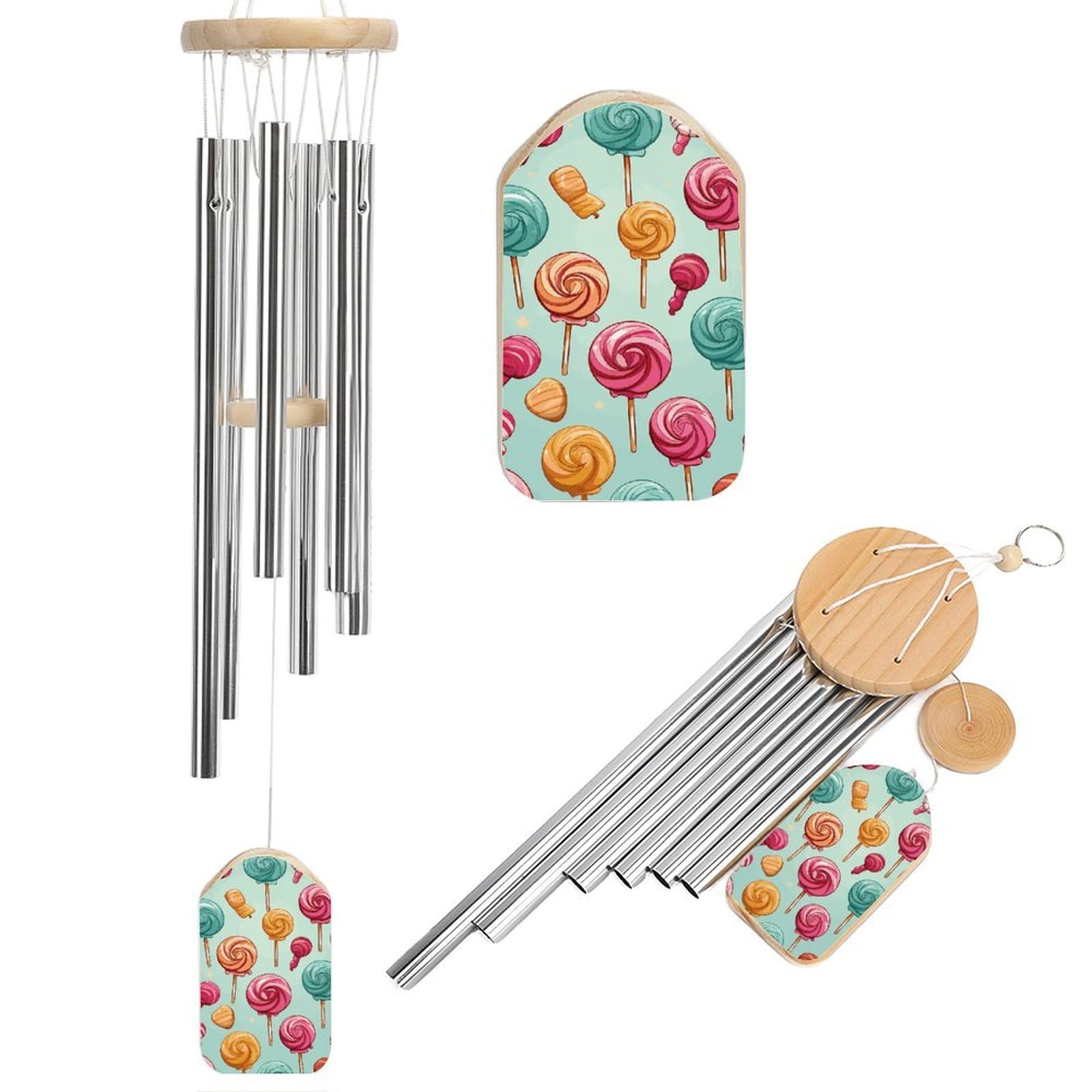 Candy Wind Chime 20.5" Aluminium Wind Chimes Outdoor Garden Patio Decoration Windchime Memorial Gifts Windchimes for Men and Women