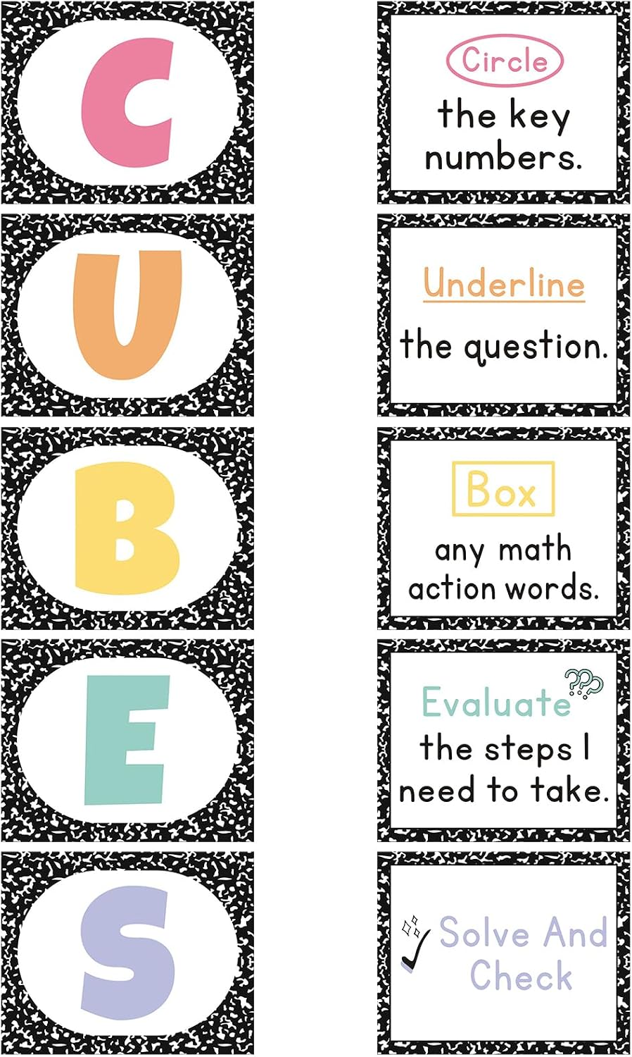 Amazon.com: Mooliwe 10 Pcs Math Bulletin Board Set for Classroom Cubes ...