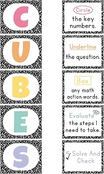 Mooliwe 10 Math Bulletin Board for Classroom Cubes Math Poster, Composition