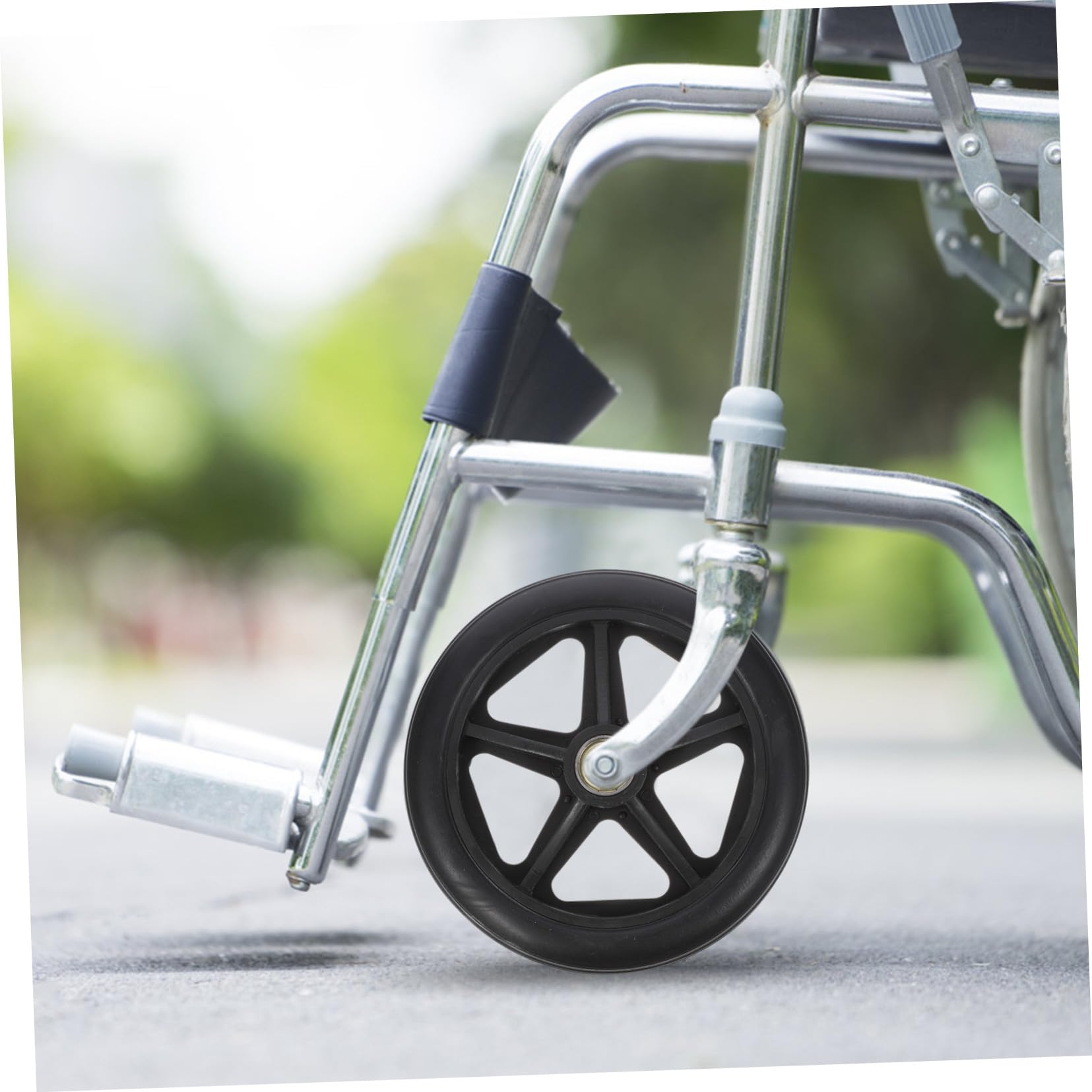 Mikikit Rueda Delantera para Silla de Ruedas Material Abs y Acero de Repuesto Ligeras y Resistentes para Uso Interior y Exterior