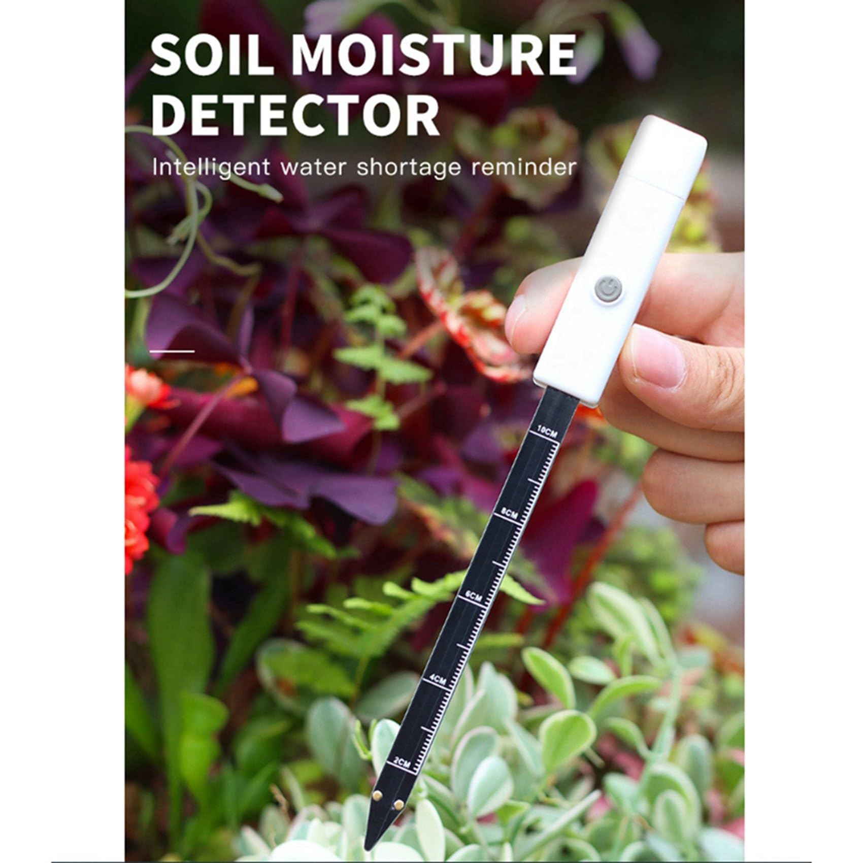10X Humidimètre de Sol Compteur D'Eau pour Plantes pour Intérieur et Extérieur Sonde Intelligente avec 3 Voyants de Couleur pour Jardin, Pelouse