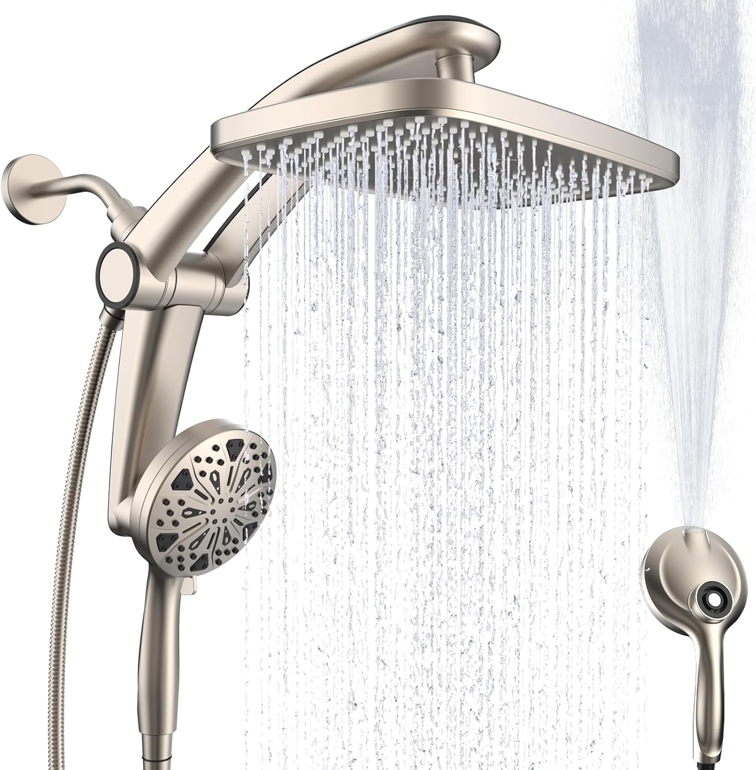 Rain Shower Head with Handheld Dual Shower