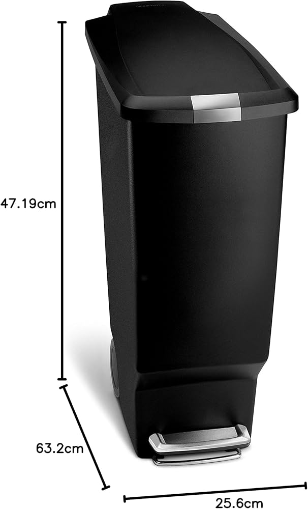 Amazon｜simplehumanスリムステップダストボックス 40L ブラック