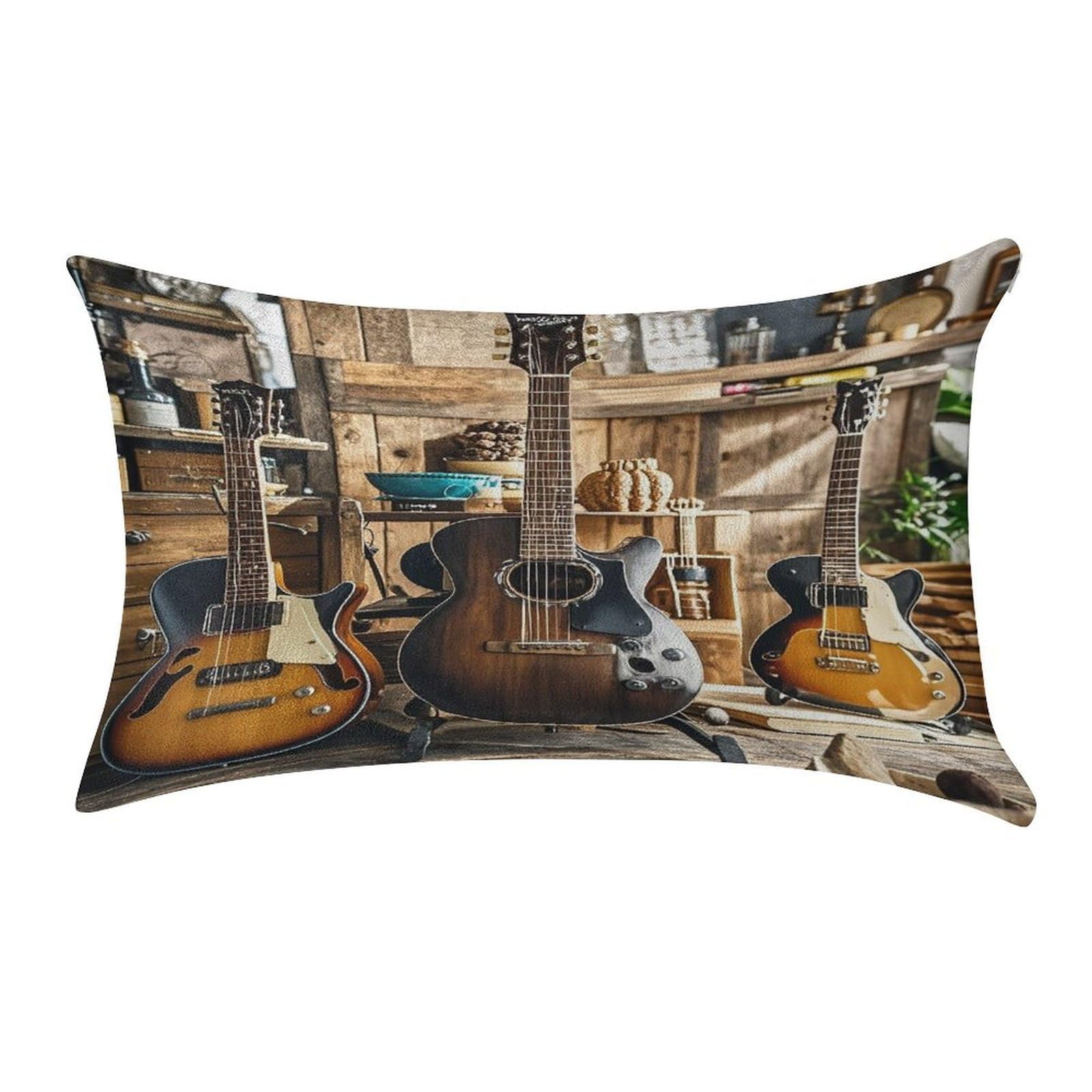 Fekiloot Style Guitar Musical Instrument Pillow Covers Home Decor Pillow Cases