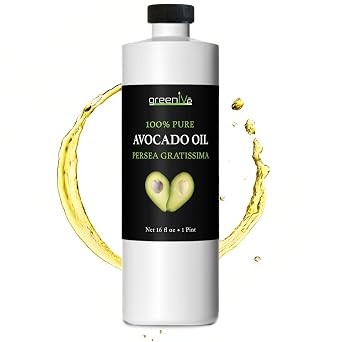GreenIVe - Avocado Oil - 100% Pure Avocado Oil - Cold Pressed - Virgin - Exclusively on Amazon 16 Ounce ...