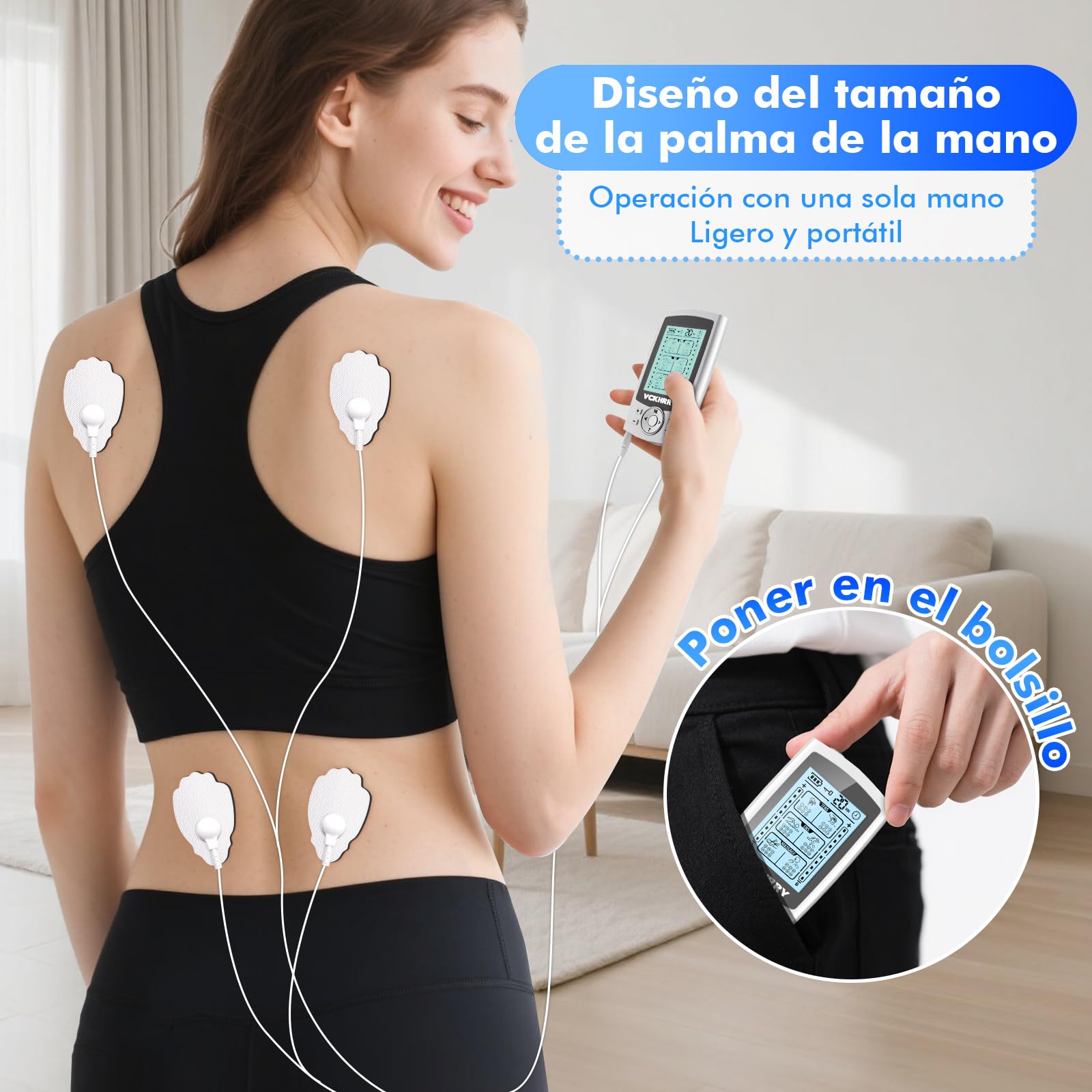 Electroestimulador Muscular 3 en 1 TENS EMS Masaje Electrodos con 36 Programas 2 Canales 10 Electrodos TENS 20 Niveles de Intensidad para Muscular Relajación