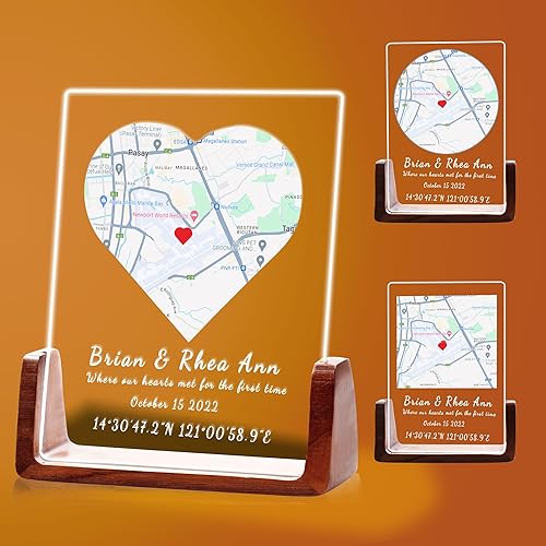 Personalized Our First Date Map Plaque - Where It All Began