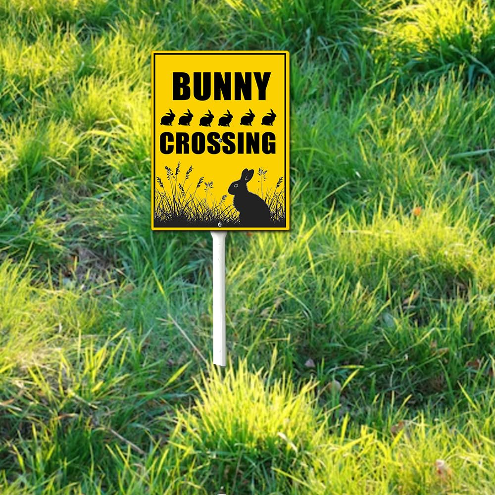 Bunny Crossing Schild Mit Pfahl, Nachbarschaft, Str Produktbild-Vorschau 2
