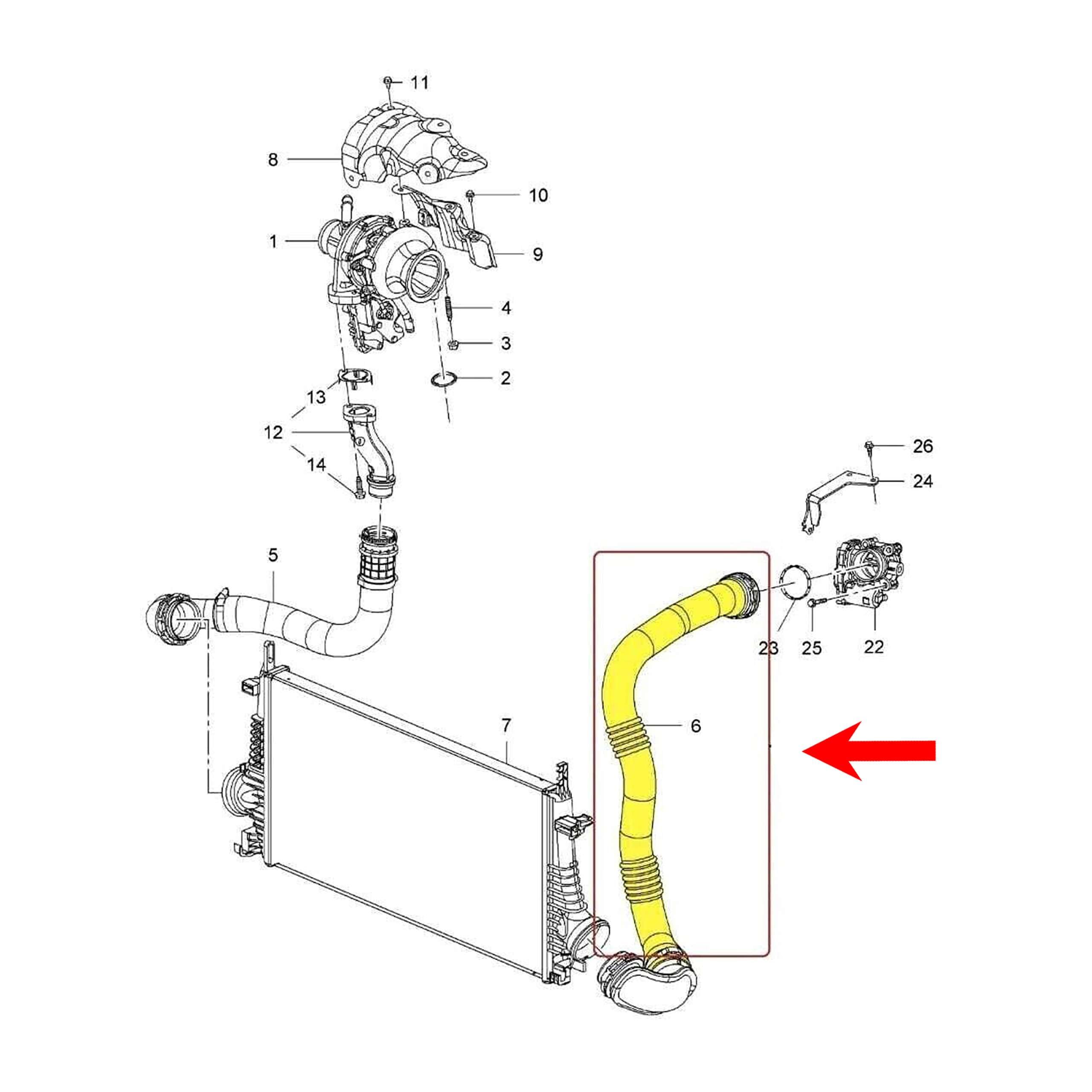 INLY Manguera turbo de silicona para el aire de carga, turbocompresor compatible con Insignia 2.0 Cdti 1302288 13419441 13419442 (2014-2017)