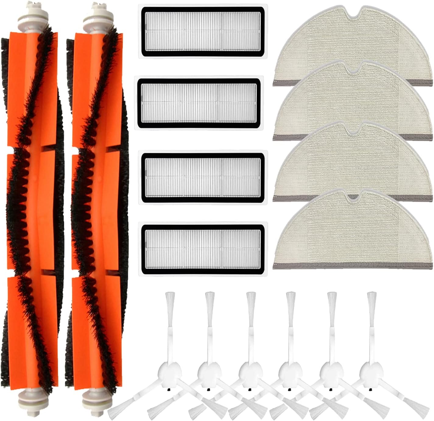 Brush Filter Mop Cloth Replacement Parts for Dreame D9 Series L10 L10 pro Vacuum Accessories (16 Pack)