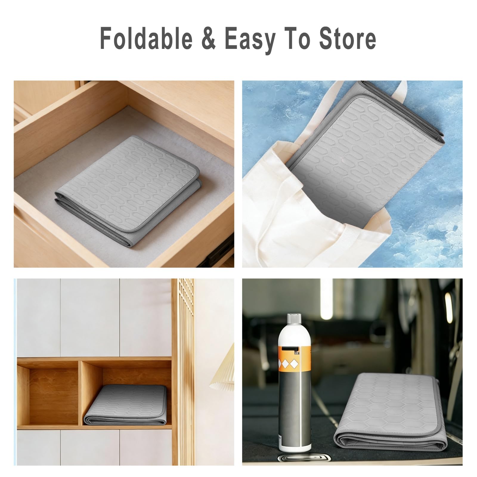 Kühlmatte für Hunde Katzen Haustiermatte aus Eisseide, Selbstkühlend Hundematte Hundebett, Faltbar Kältematte für Haustiere, Pet Cooling Mat für Sommer Drinnen Draußen - 55 * 70CM