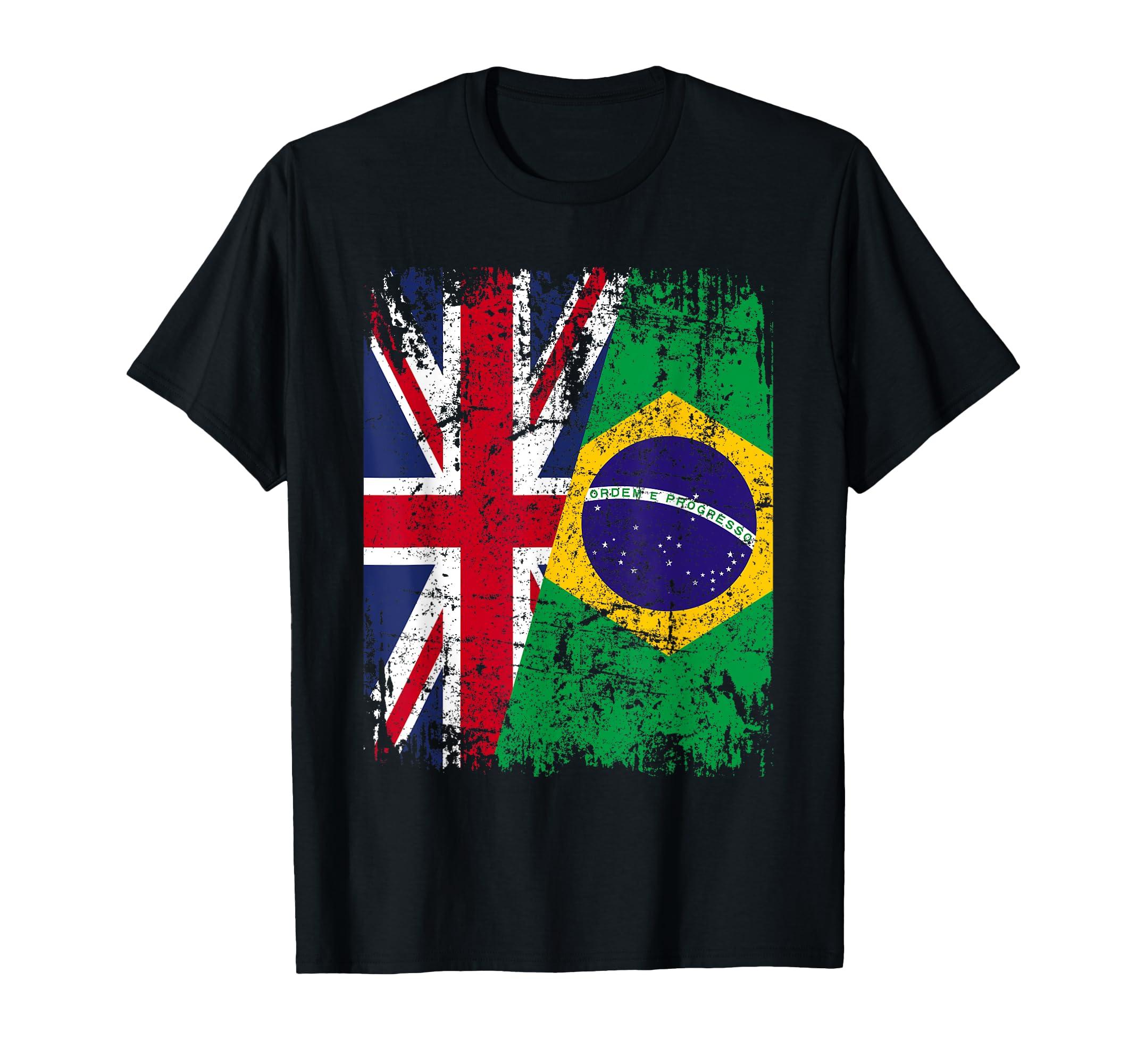 BRAZIL Half BRITAIN UK Friendship Flag BRAZILIAN T-Shirt
