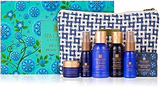De-Stress Home Spa Set | Body Care & Mini Travel Bag | Organic Bath Products | Vegan Self Care | Gift Set