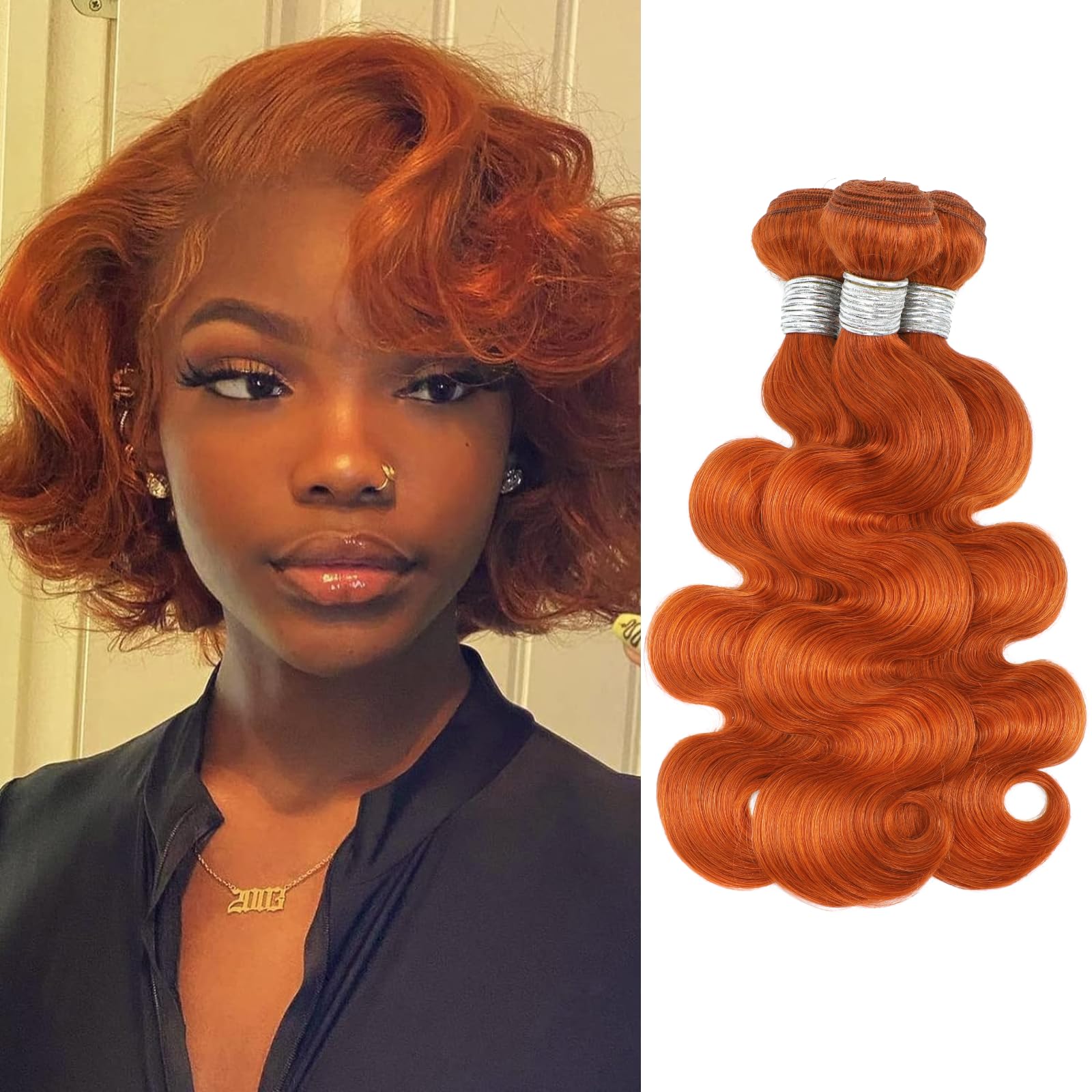 Amazon.com : HERMOUS 12A Ginger Body Wave Bundles Human Hair, Soft