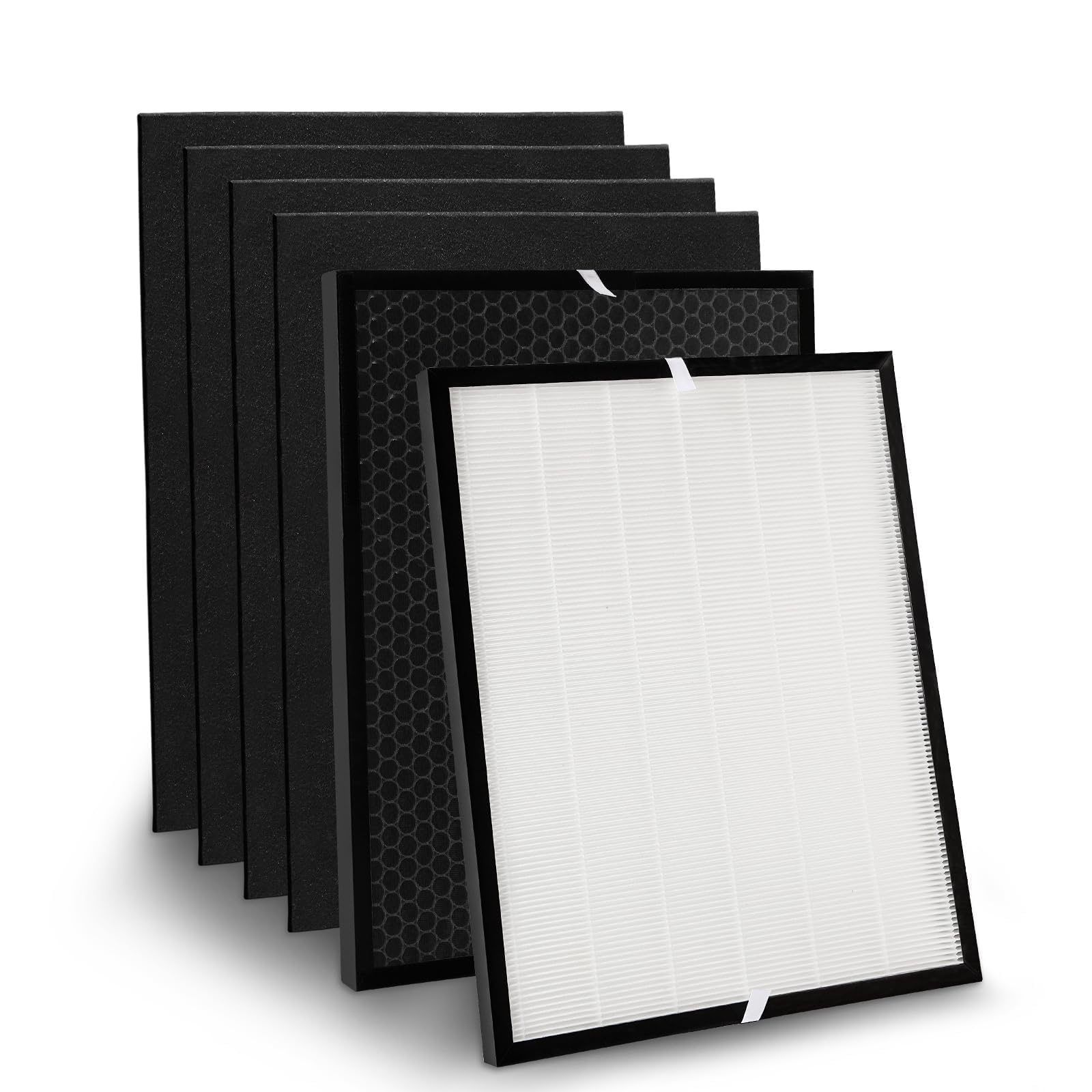 Confezione da 6 filtri di ricambio da 3000, compatibili con purificatori d'aria 3000, adatti per purificatori d'aria 3000M e 3000Pro, 1 carbone attivo, 1 filtro e 4 pre-filtri extra carbn