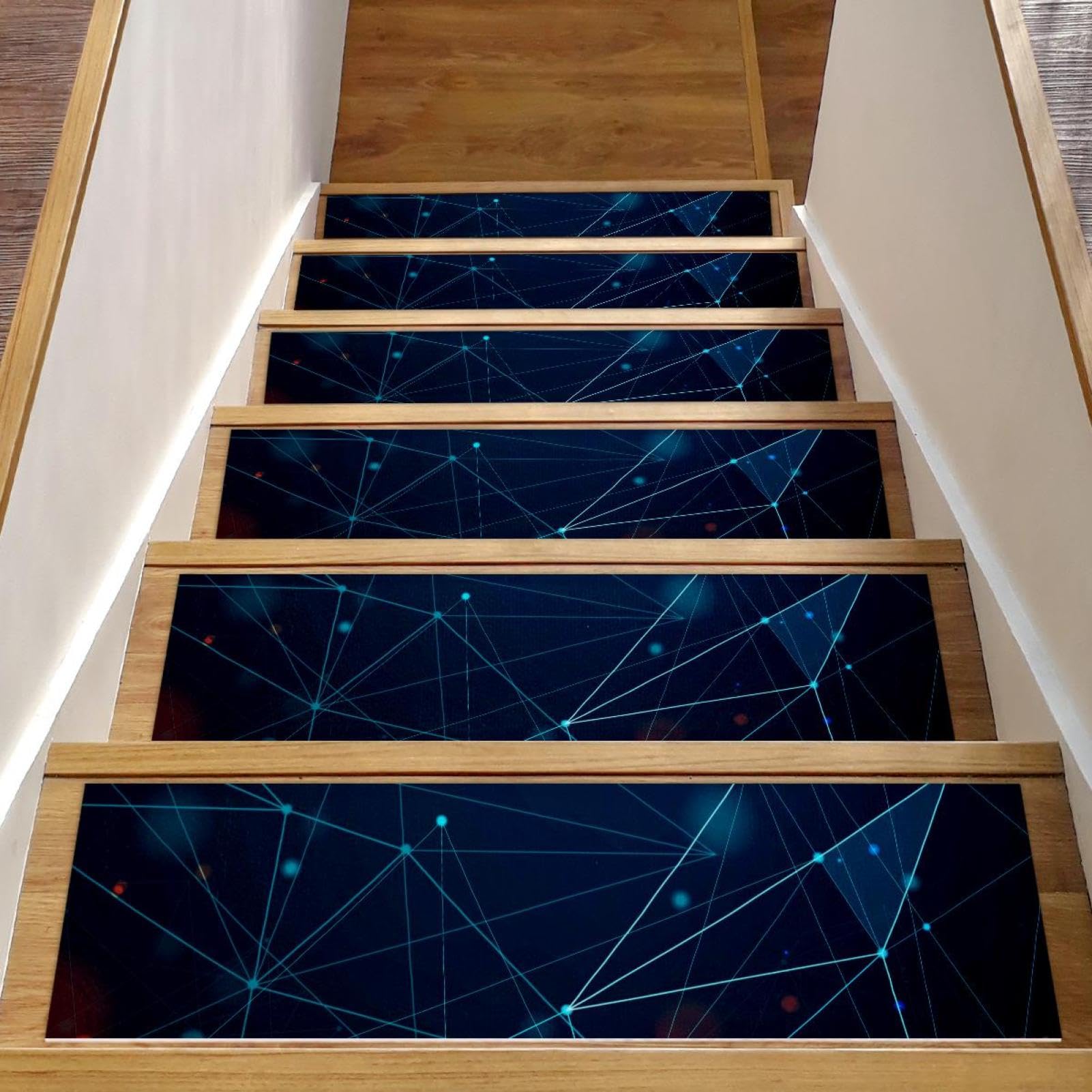 Alfombras para escaleras transitadas por niños diseño abstracto oscuro 8x30