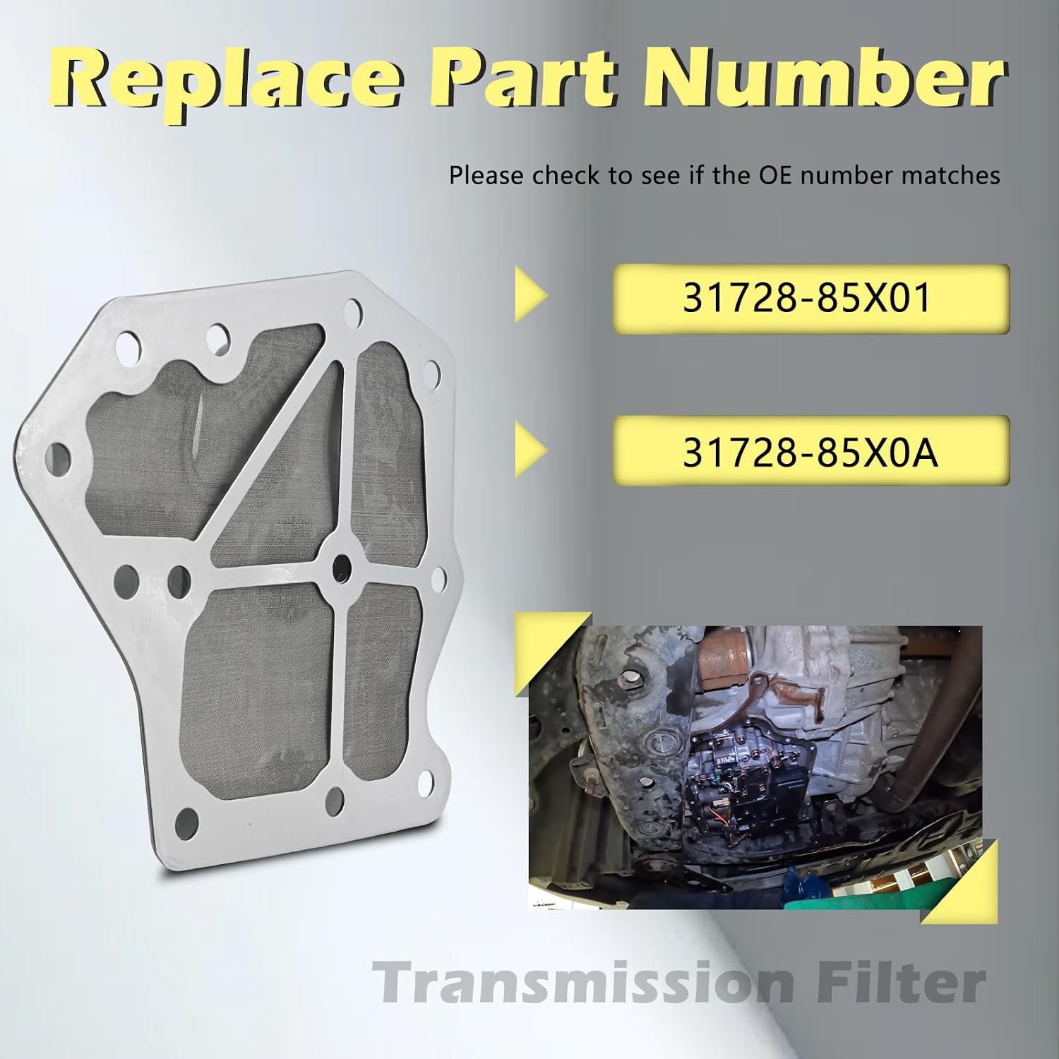 RE4F04A RE4F04B RE4F04V 4F20E Automotive Trans Transmission Filter Kits Oil Pan Gasket L4 V6 2.5L 3.3L 3.5L Compatible with Nissan Altima Maxima Quest 02-08# 31728-85X01 31728-85X0A