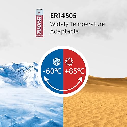 Miniatura 8 de Paquete de 4 baterías de litio ER14505 LS14500 de 3.6 V, tamaño AA 2700 mAh batería de cloruro de tionilo de litio (Li-SOCl2) certificado