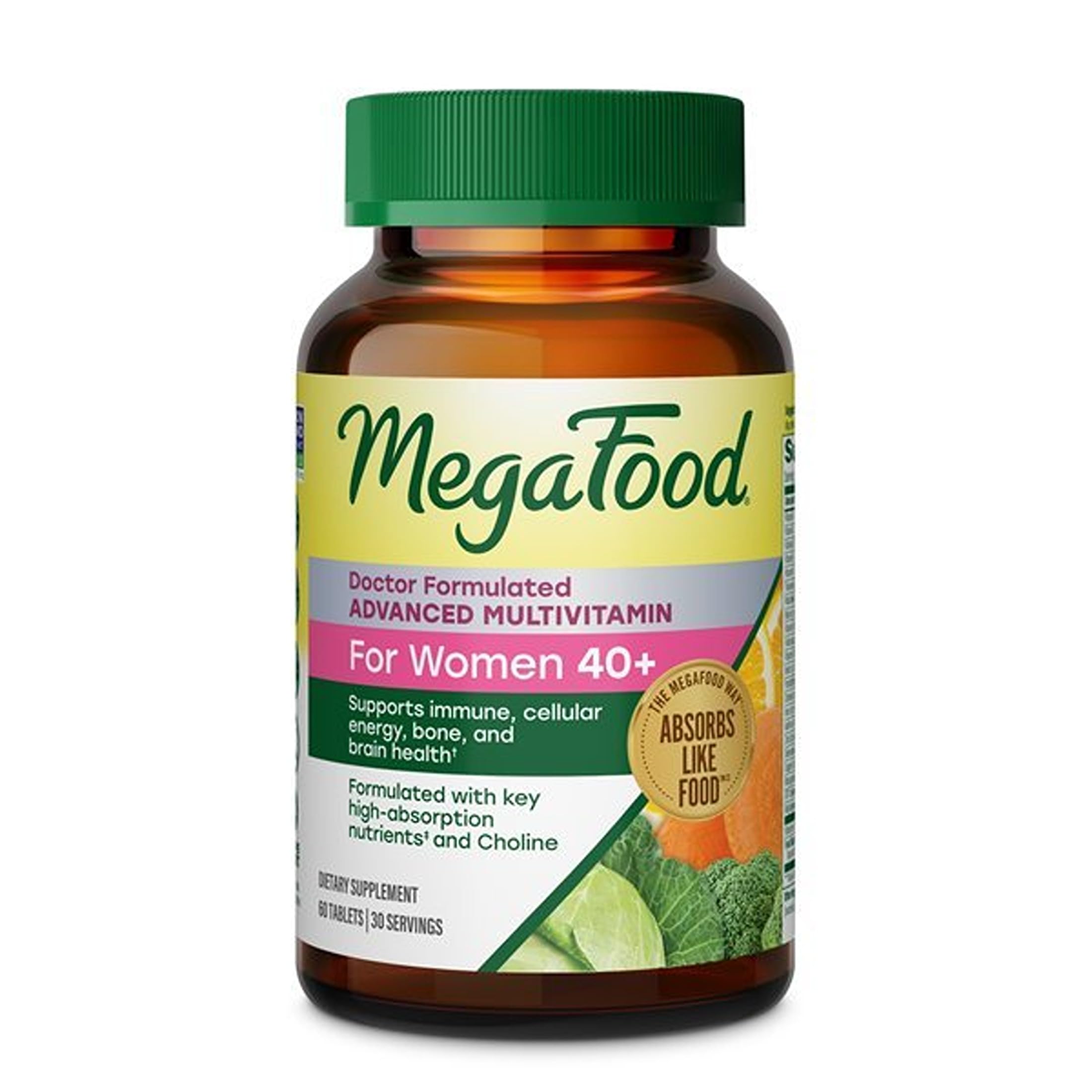 MegaFood Advanced Multivitamin for Women 40+ Doctor Formulated, 60 Tablets 60 Count (Pack of 1)