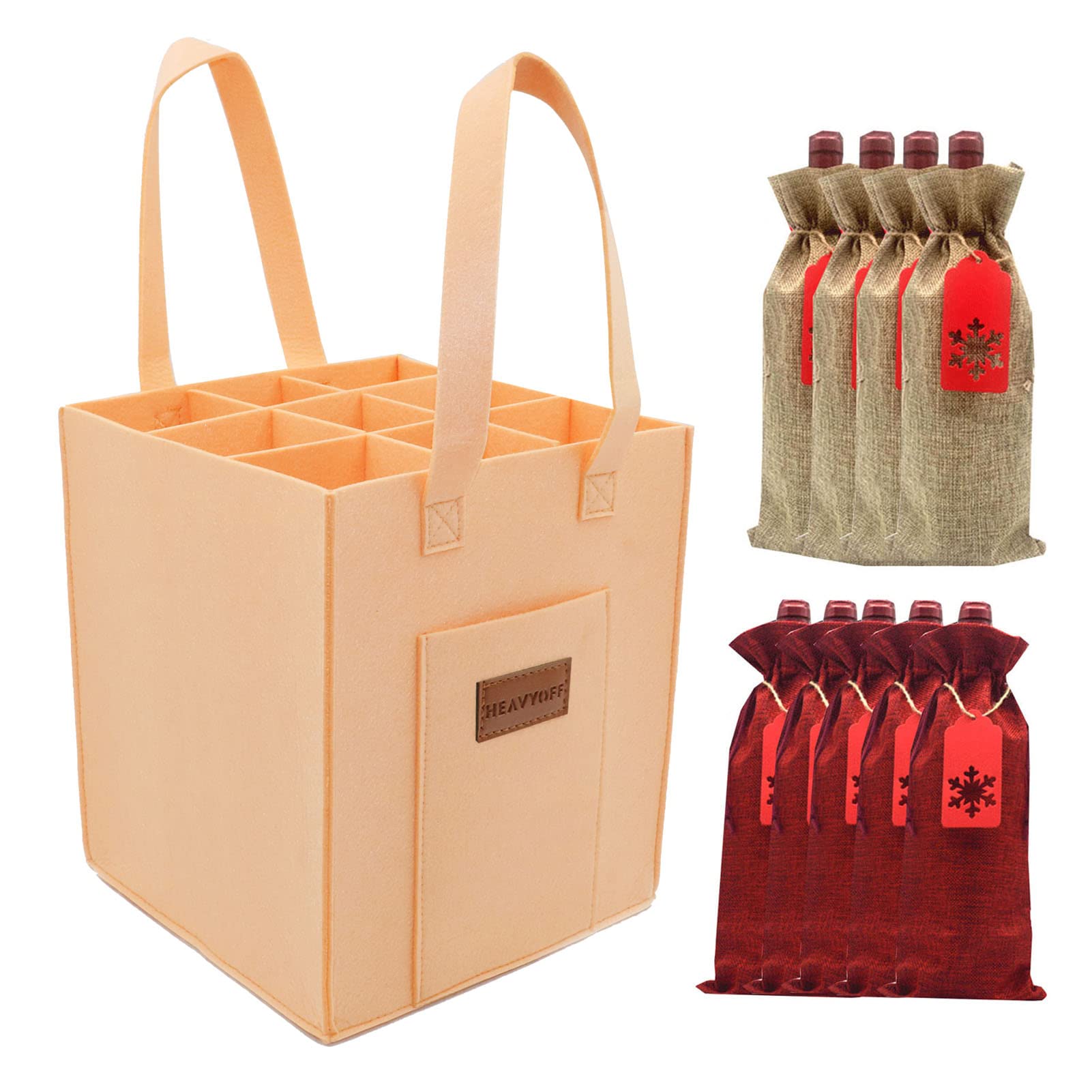 Bolsa de vino para 9 botellas con divisor acolchado para evitar roturas durante tus viajes