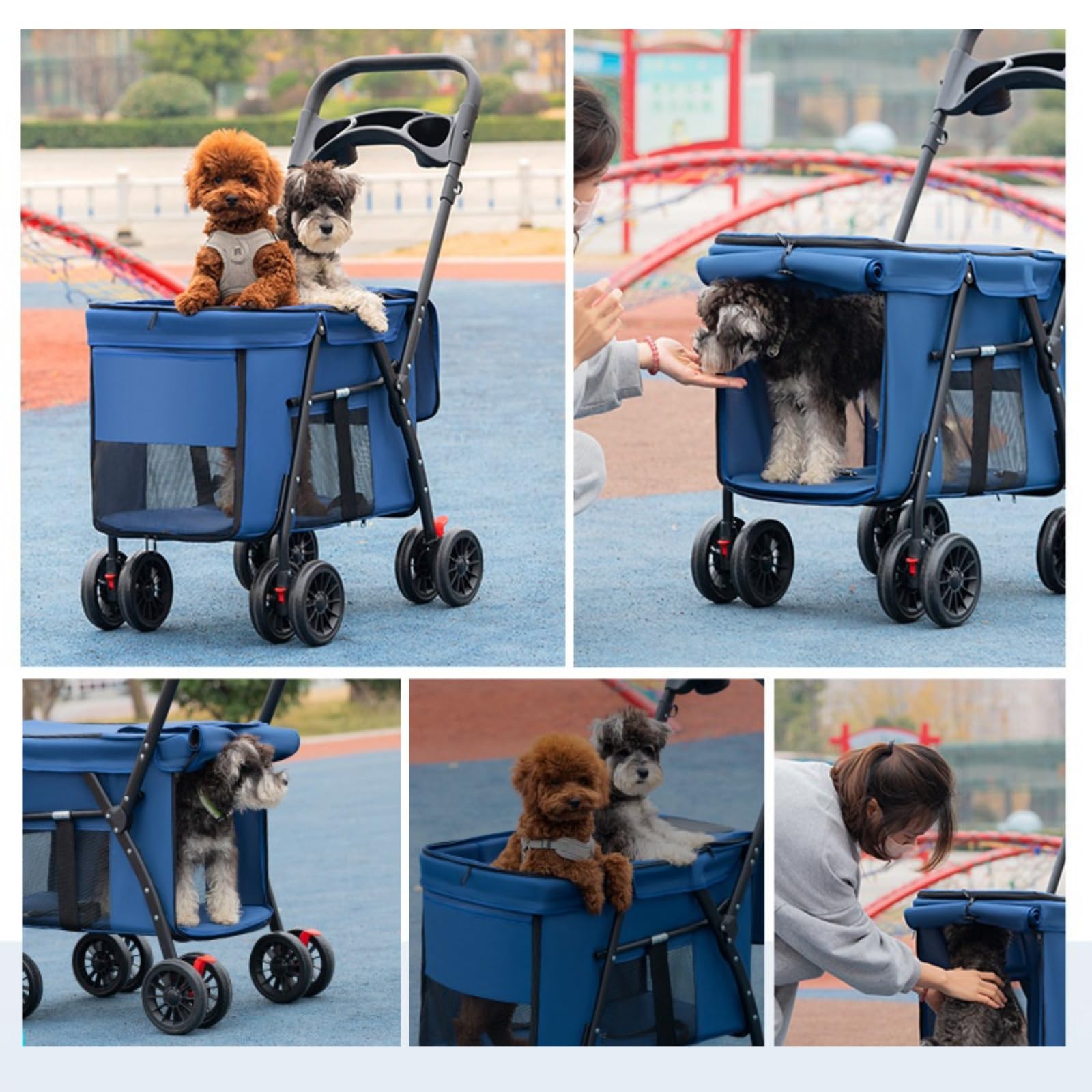 Amazon | 折りたたみ式ペットカート 大型犬対応 多頭収容可能 軽量