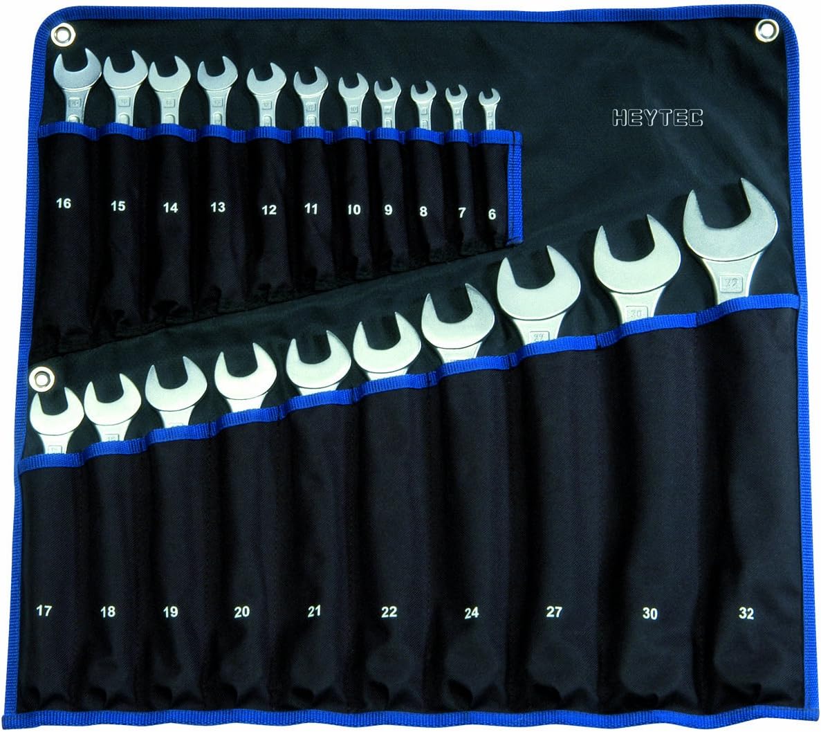 Heytec 50810729480 R 50810-21-M Combination Wrench, Silver, Set of 21 Piece