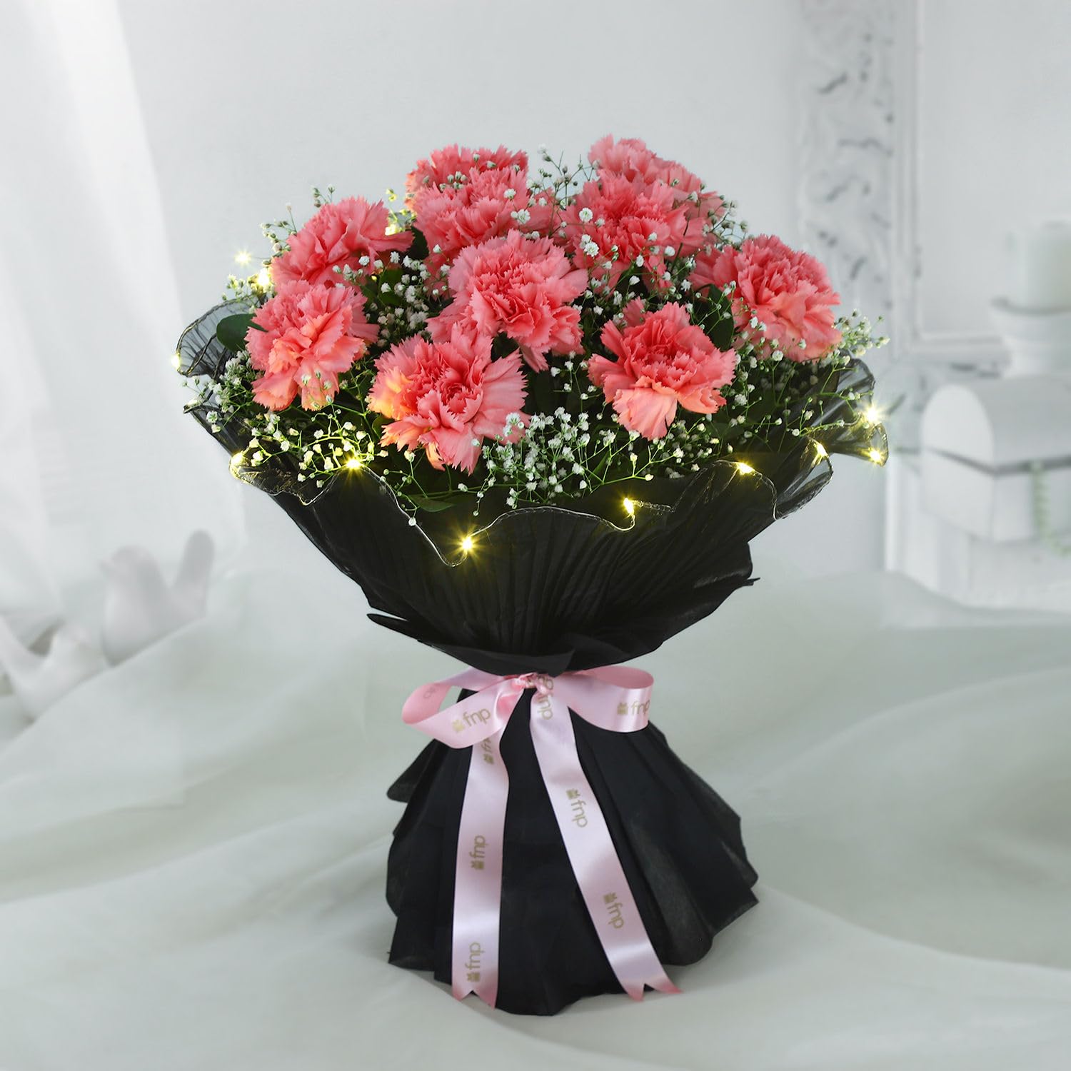 fnp LED Light Carnation Ensemble For Birthday Gift, Anniversary Gift, Women's Day Gift, Valentine's Day Gift & Gift For Special Occasion (Same Day Delivery)-image-31