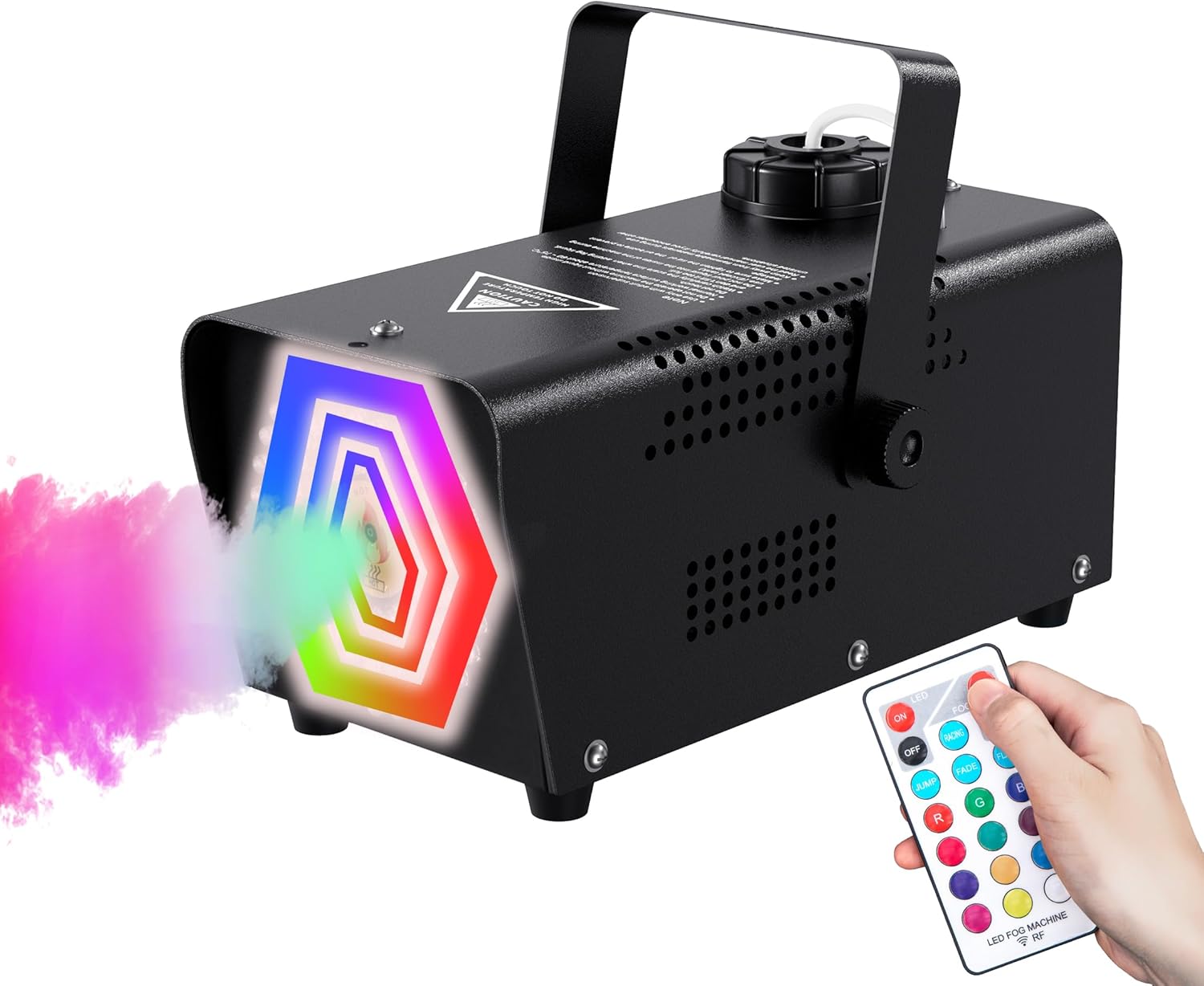 IMONE 72-LED Fog Machine with Vibrant Color-Changing Lights & Wireless Remote Control | Smoke Machine for Halloween Party, DJ, Wedding, Stage, Photography | Indoor & Outdoor Events
