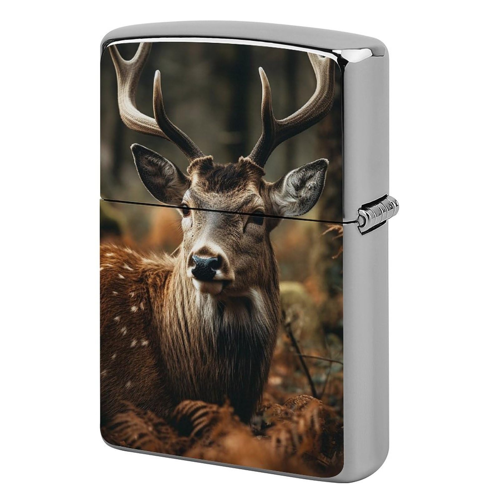 Wild Deer Lighter Case Vintage Metal Lighter Cover Reusable Lighter Protective Sleeve Unique Design Personalized Lighter Sleeve Holder Against Dust and Scratches
