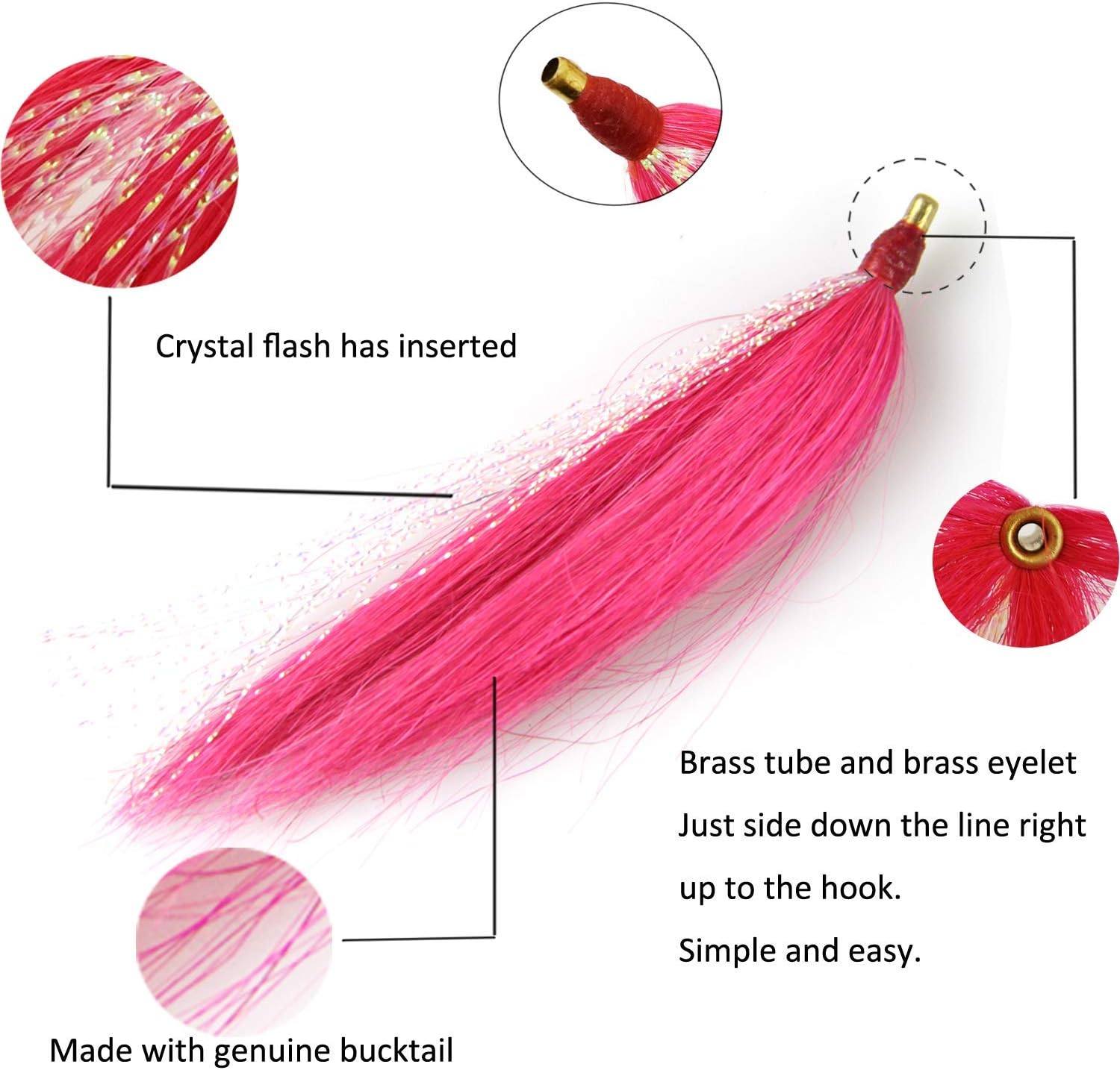 Fishing Bucktail Teaser Fishing Lures Slide Tube Teasesr Fluke Rig Jig Saltwater Fishing Tackle : Sports & Outdoors