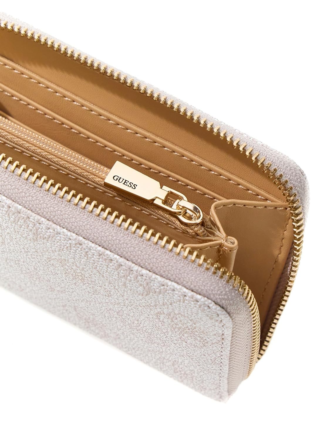 GUESS Geldbörse Laurel II SLG Medium Zip Around Wallet Bone Logo Creme
