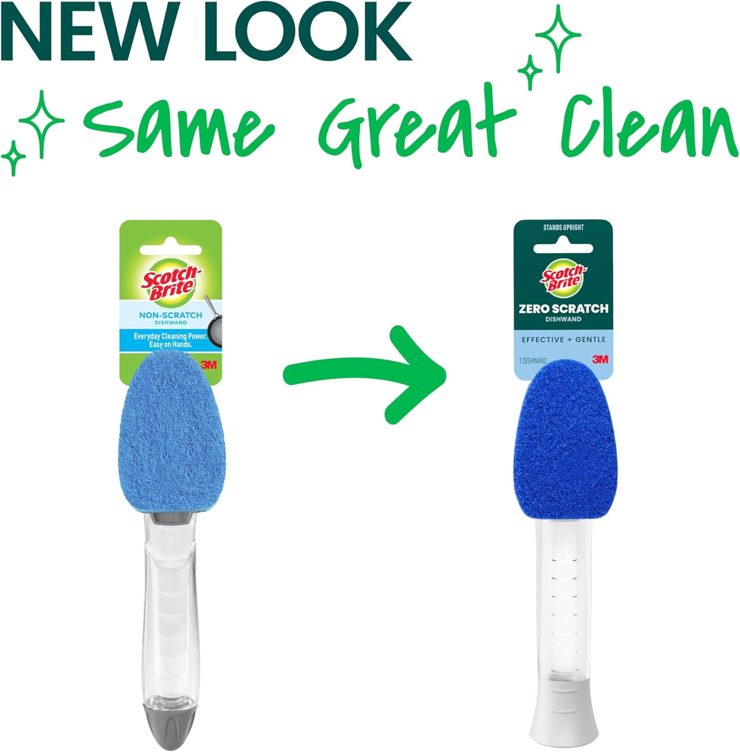 scotch-brite non-scratch dishwand kit, includes 1 wand & 7 refill pads, keep hands out of the mess dishwand / 8 refills