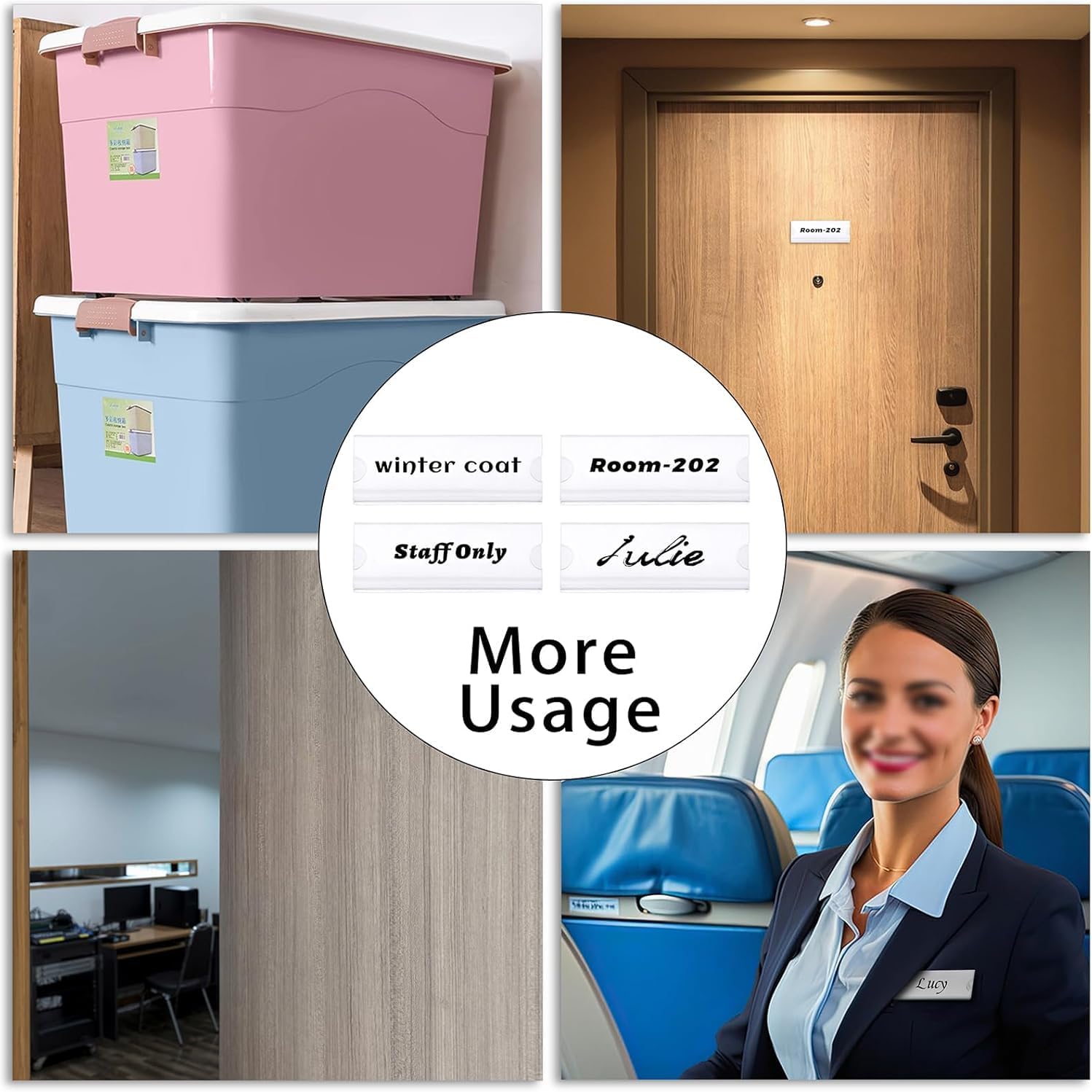 20 Pack Magnetic Name Tags Kit, 1.2"*3" Magnetic Badge Holders with 3 Strong Magnets, Clear Acrylic Mini Sign Display Holder and Blank Printable Paper, Name Label for Business Events School Office - Image 6