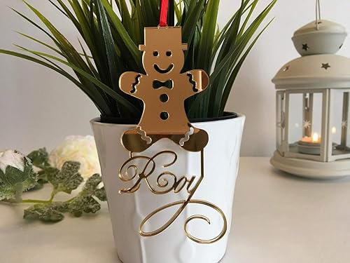 Personalized Gingerbread Man Acrylic Ornament, Custom Name, Christmas Hanging Bauble Xmas Tree Decorations, Family Gift Housewarming, Kids Gift,