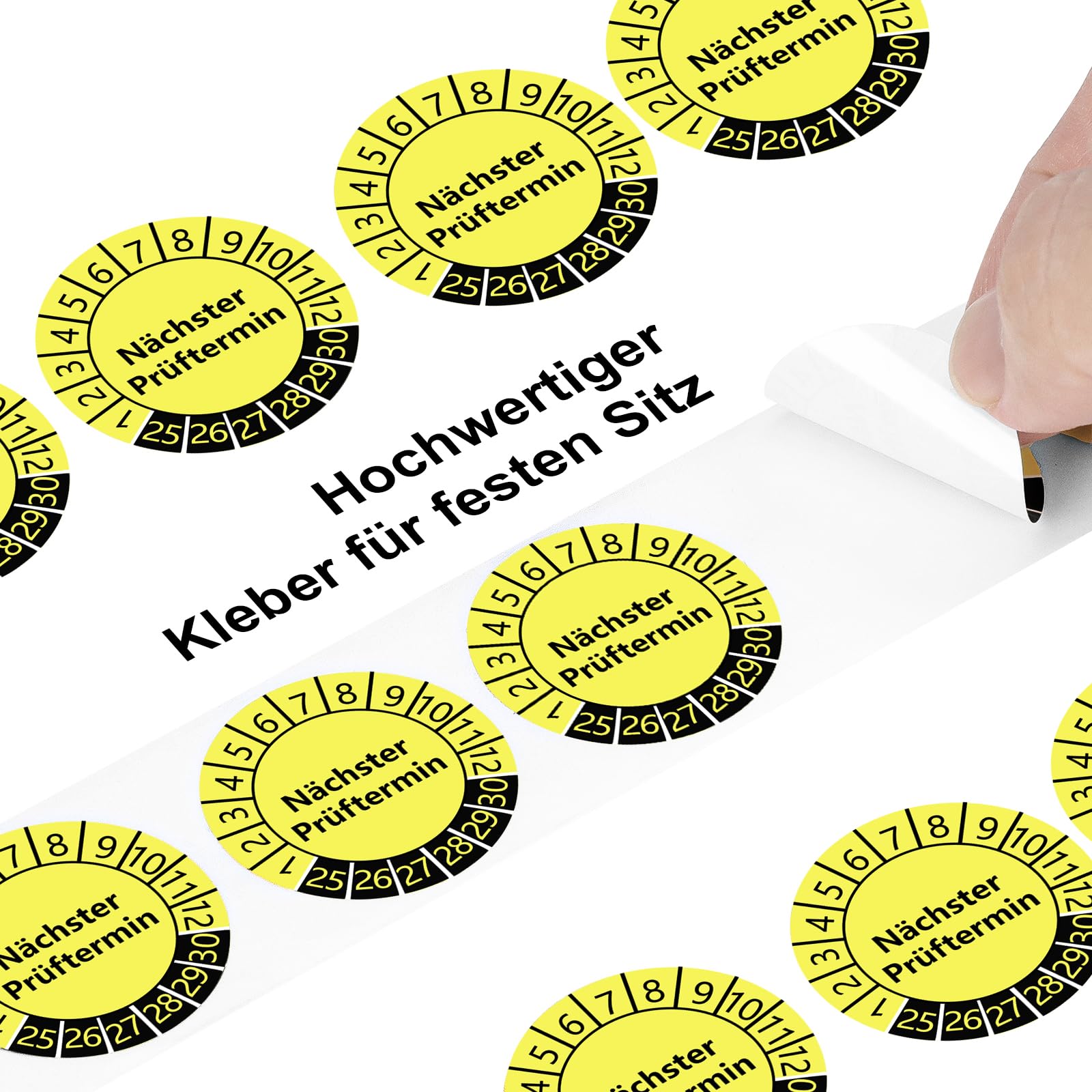 100 sztuk plakietek kontrolnych na następny termin kontrolny 30 mm roczna plakietka kontrolna 2025-2030 żółte pieczęć kontrolna urządzenia elektryczne Wieloletnie tabliczki kontrolne polichlorek