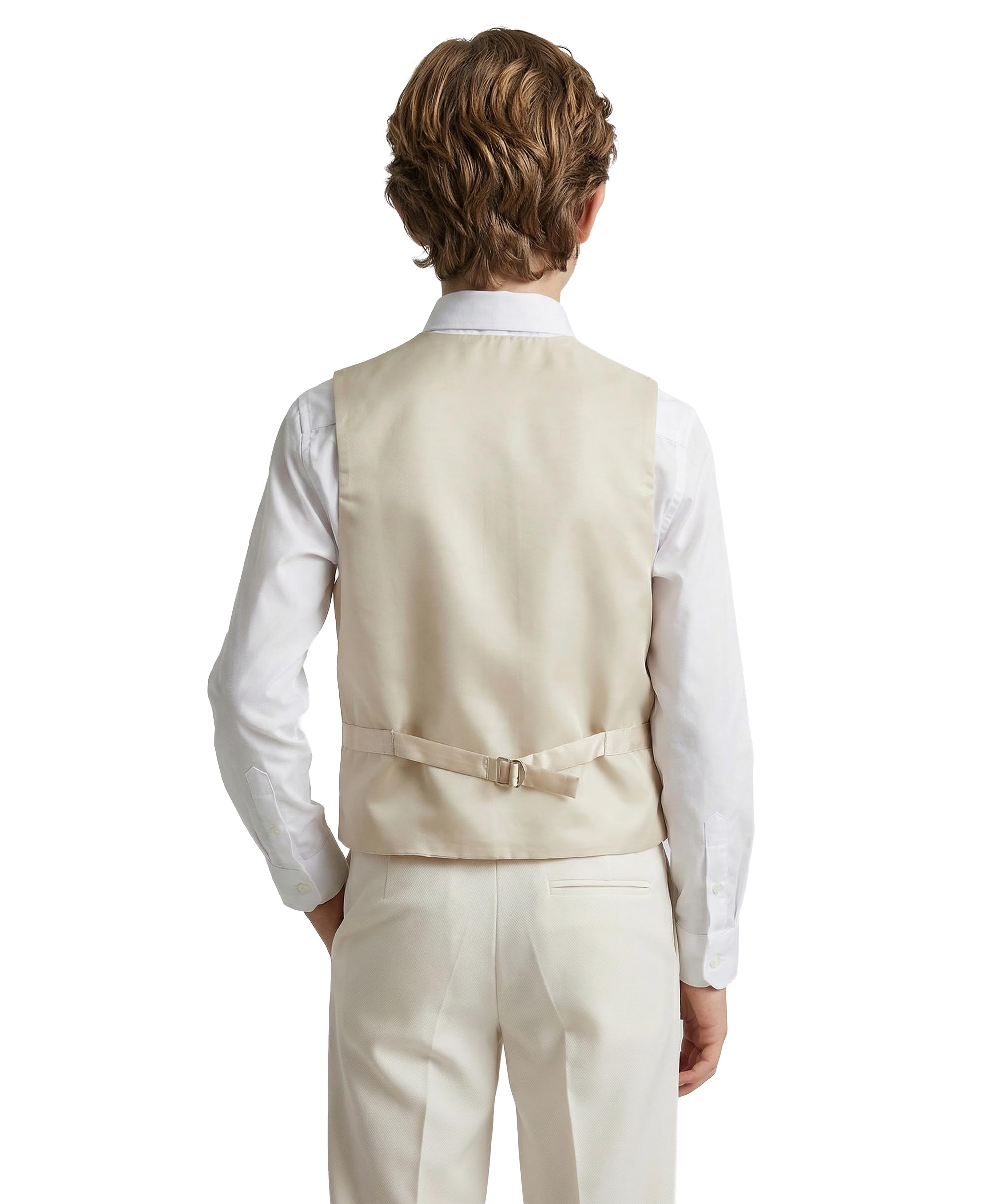 SIRRI Traje otomano Marfil para niño, Conjunto de 6 Piezas con Cuello mandarín para comunión y Boda, Tamaño 5 Años EU