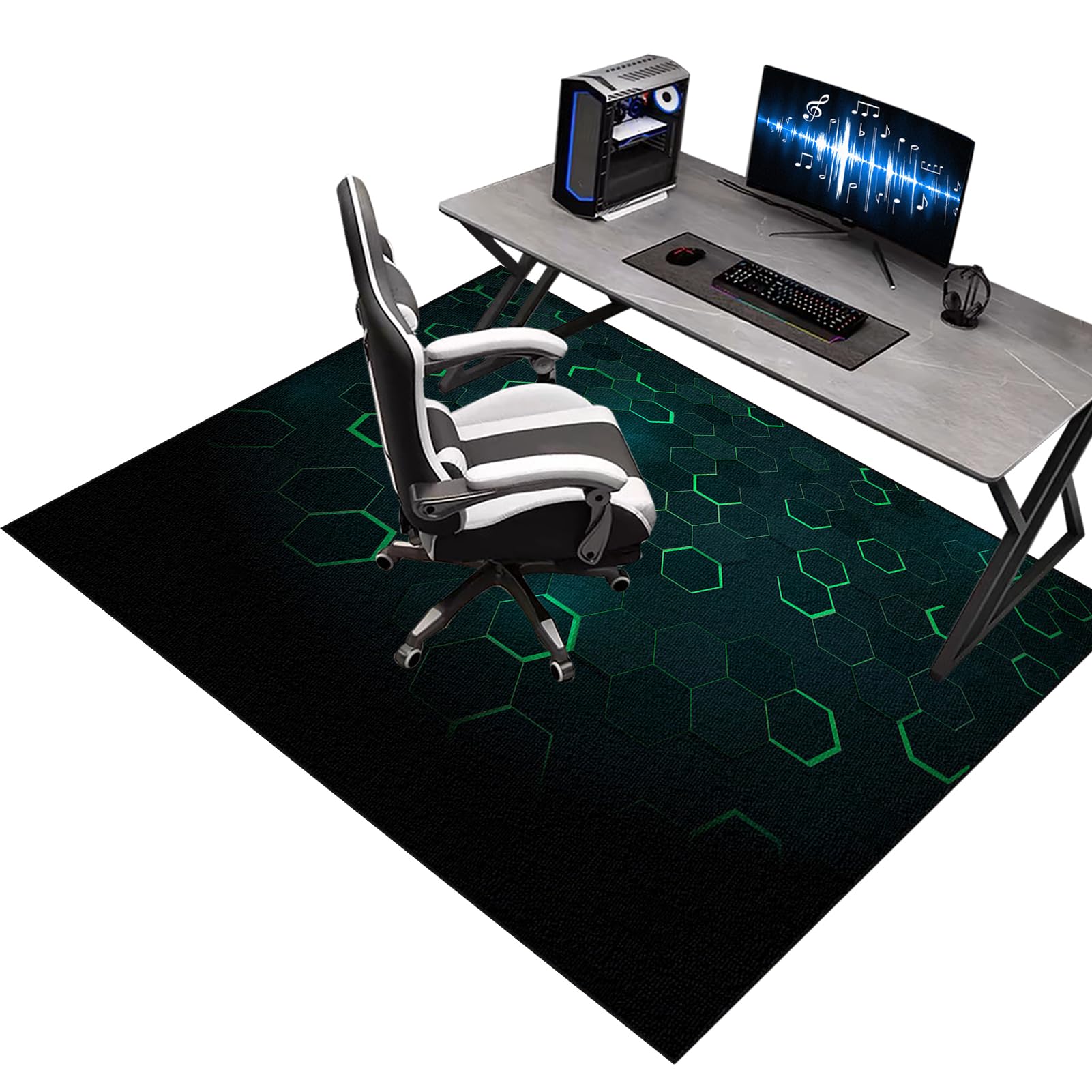 Tapis de Protection pour les Sols, Tapis de Chaise Gaming, 140 x 160 cm Tapis Protège Sol Antidérapant pour Chaise de Bureau et Gaming, Tapis de Protection Sol Gaming Convient au Bureau à Domicile