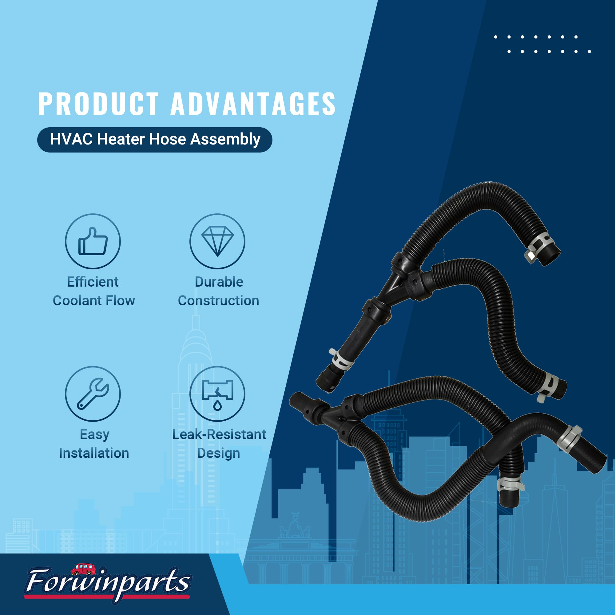 Forwinparts 626-307 VW tuyau de chauffage pour 2008 2009 2010 Volkswagen Dodge Grand Caravan Chrysler Town & Country Routan 4677603AB 4677603AC