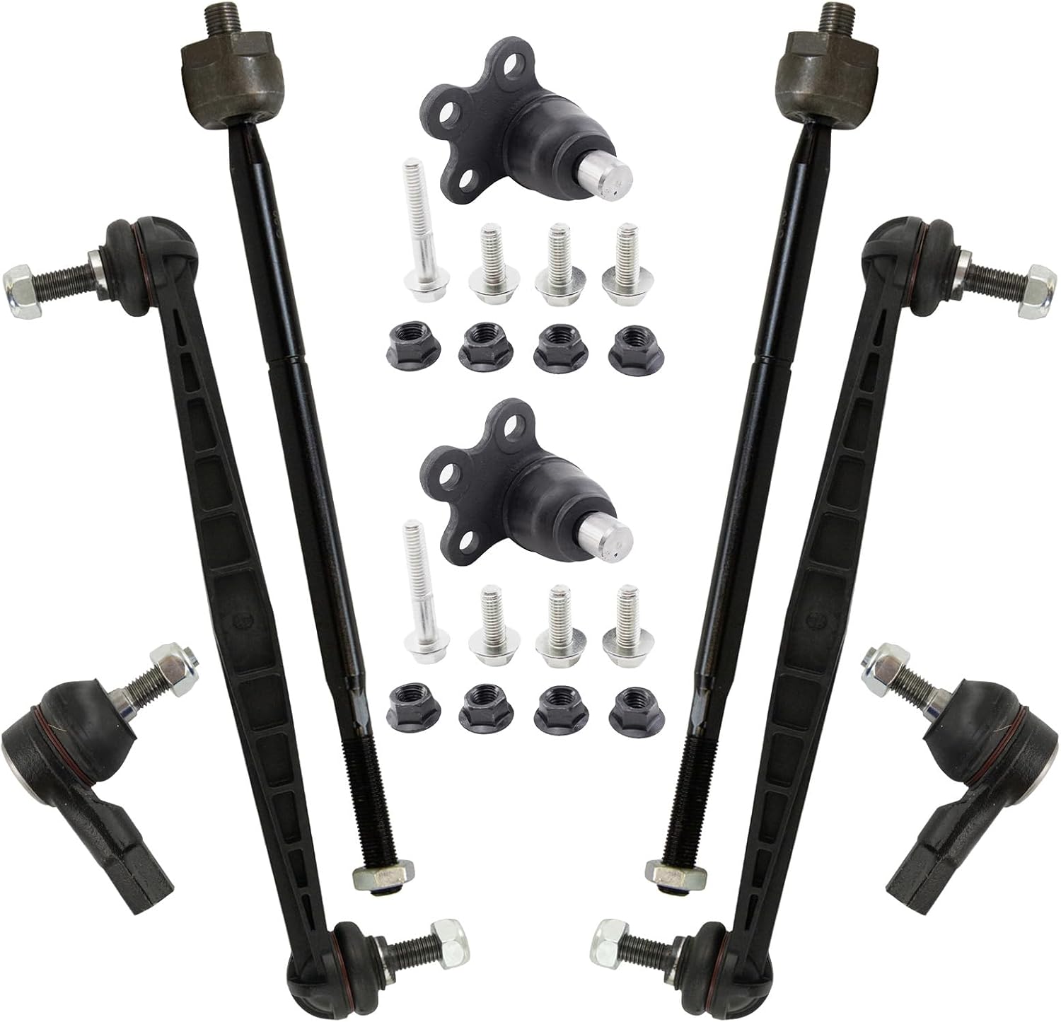 TRQ Front Steering & Suspension Kit Ball Joint Sway Bar Stabilizer Link Tie Rod Compatible with 2012-2018 Chevrolet Sonic