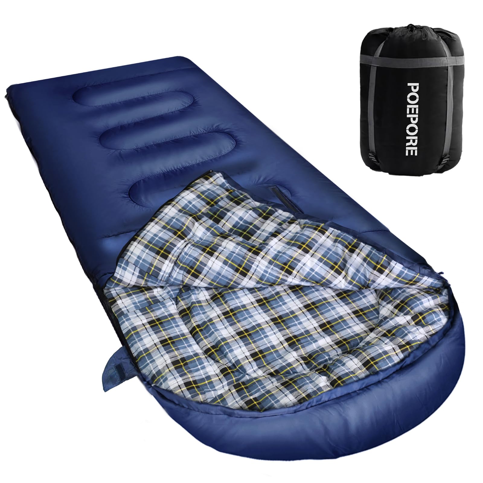 Flannel Sleeping Bag Cotton 0 Degree Cold Weather for Adults XXL Wearable Sleeping Bag 4 Seasons Waterproof with Compression Sack