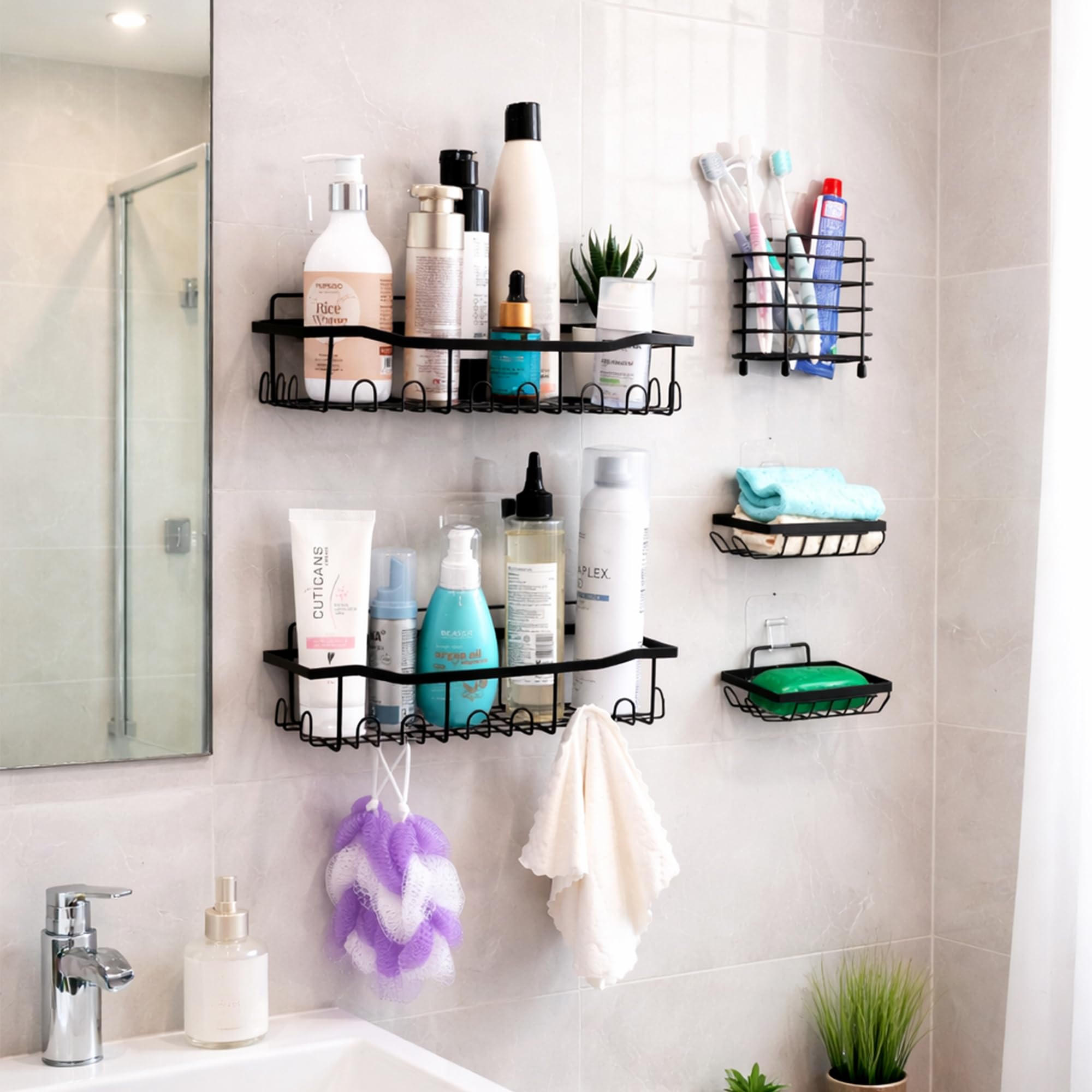 Nayasa Zenova No-Drill Bathroom Shelf (Set of 5) at ₹438 – Amazon