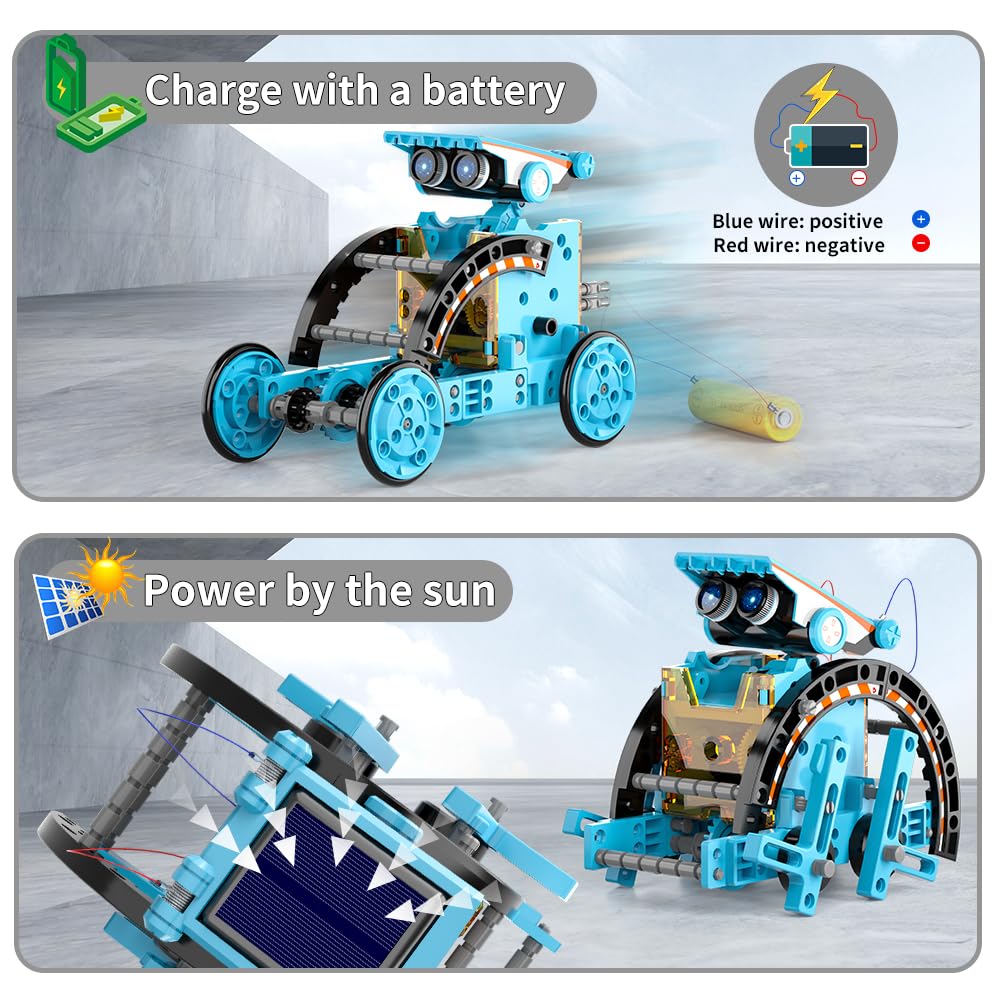 12-in-1 STEM Solar Robot Kit for Kids Age 8-12, DIY Educational Science Building Toys with Power Operation - Image 3