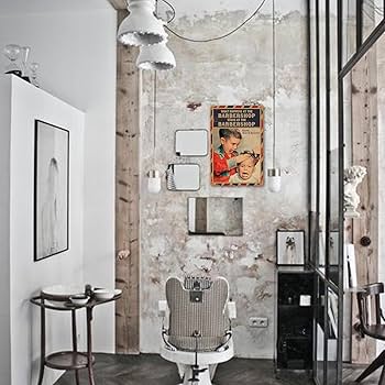 Amazon.co.jp: バーバーサイン 理髪店 壁ポスター ヴィンテージ