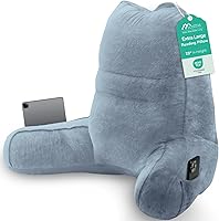 Vista 18 de Sasttie Almohada de lectura para sentarse en la cama, de espalda, respaldo para silla de apoyo, artículos esenciales para dormitorio universitario