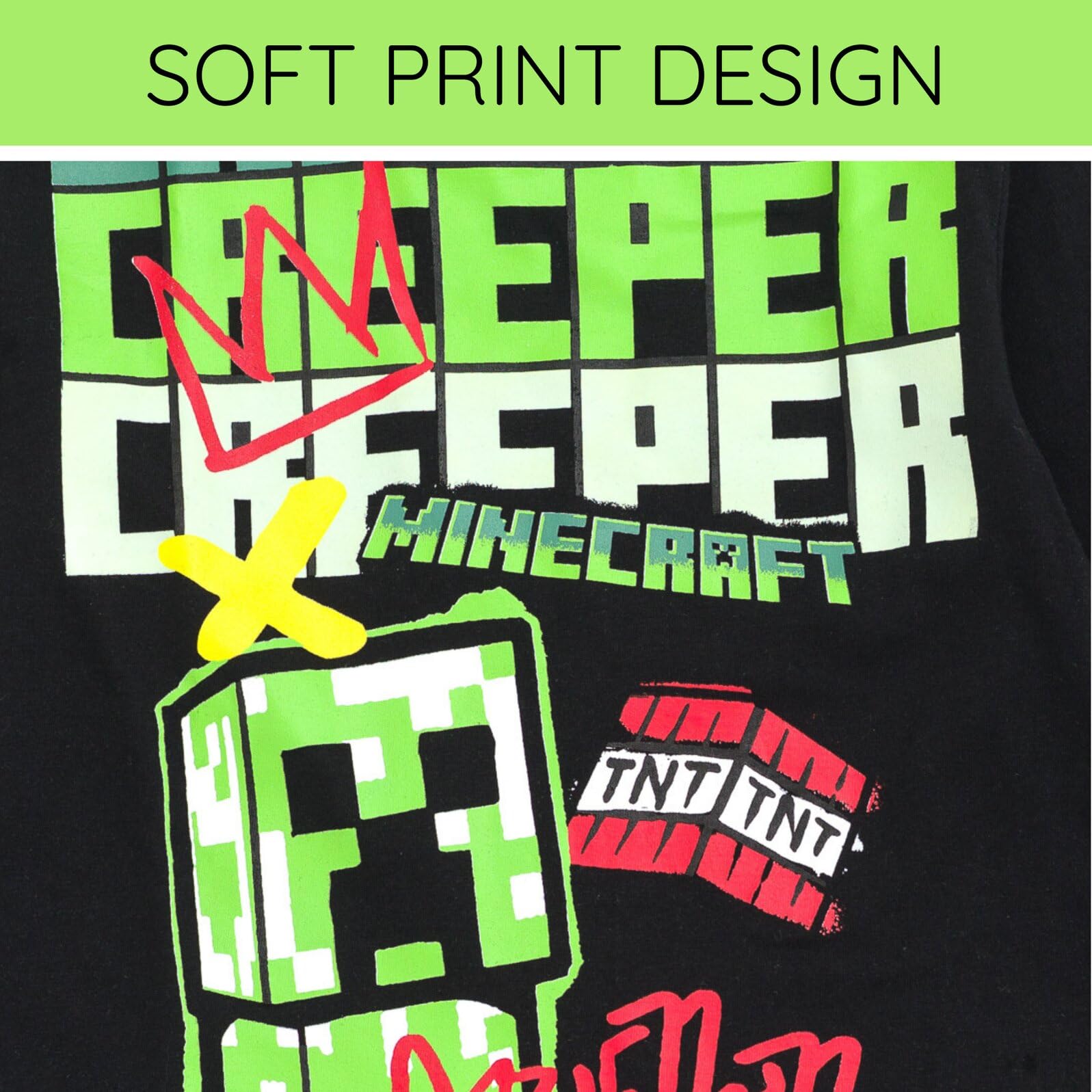 Minecraft T-Shirt und Fleece-Jogginghose, Outfit-Set für kleine Kinder bis große Kinder, Größen 32-46-48